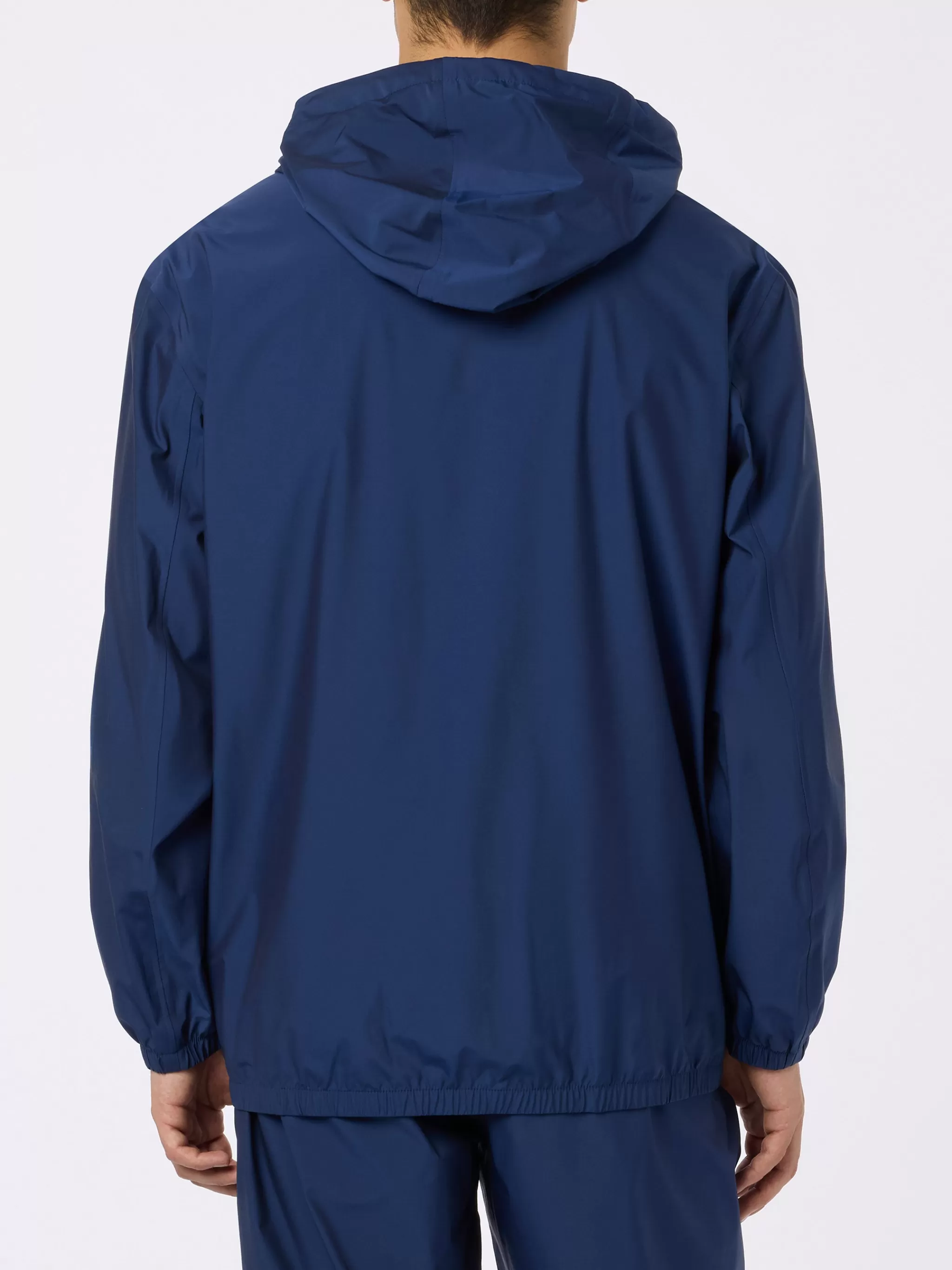 MC2 Saint Barth Man hooded lightweight navy blue fabric windbreaker Sloop Outlet