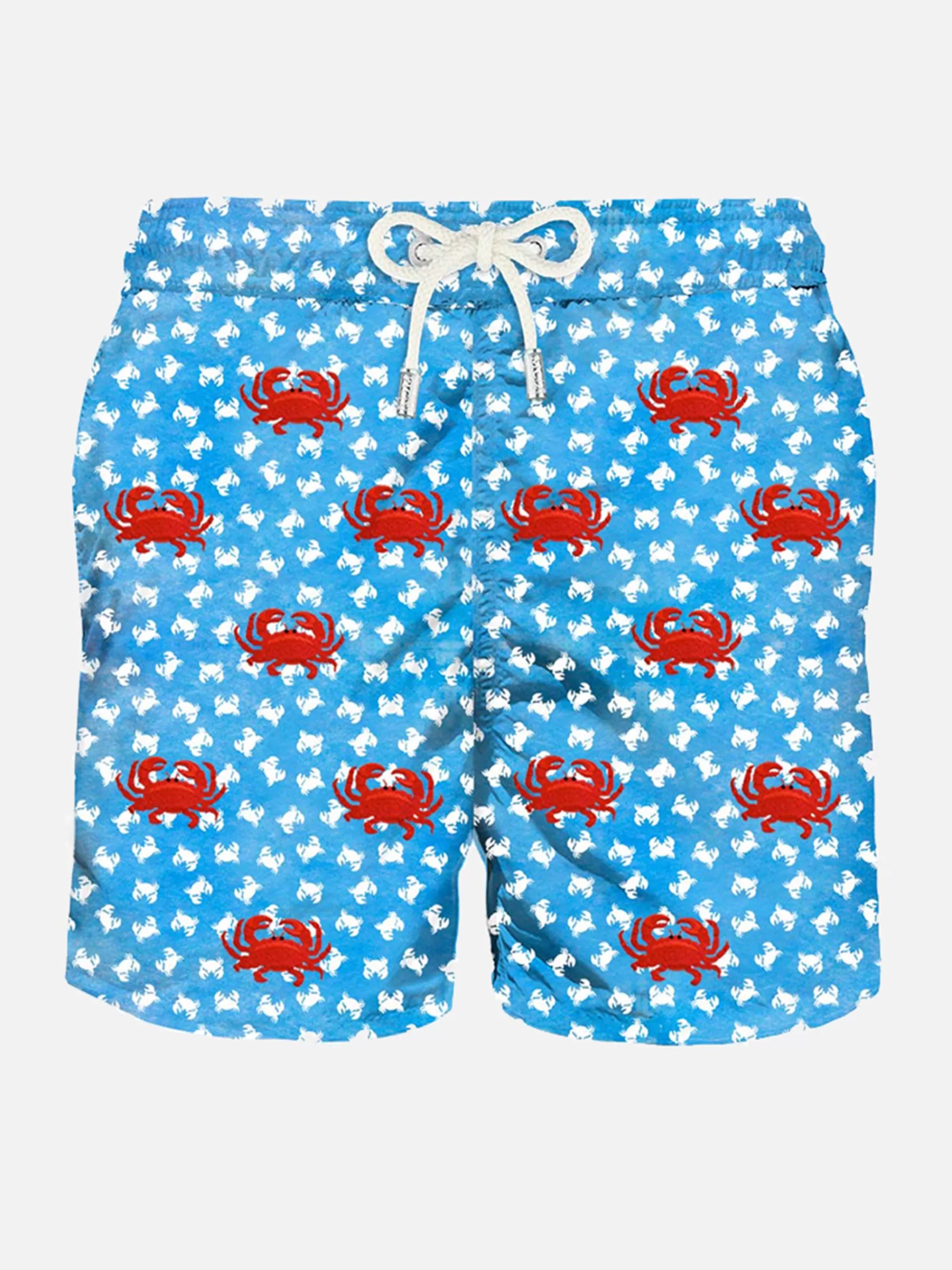 MC2 Saint Barth Man light fabric swim shorts with crabs embroidery Cheap