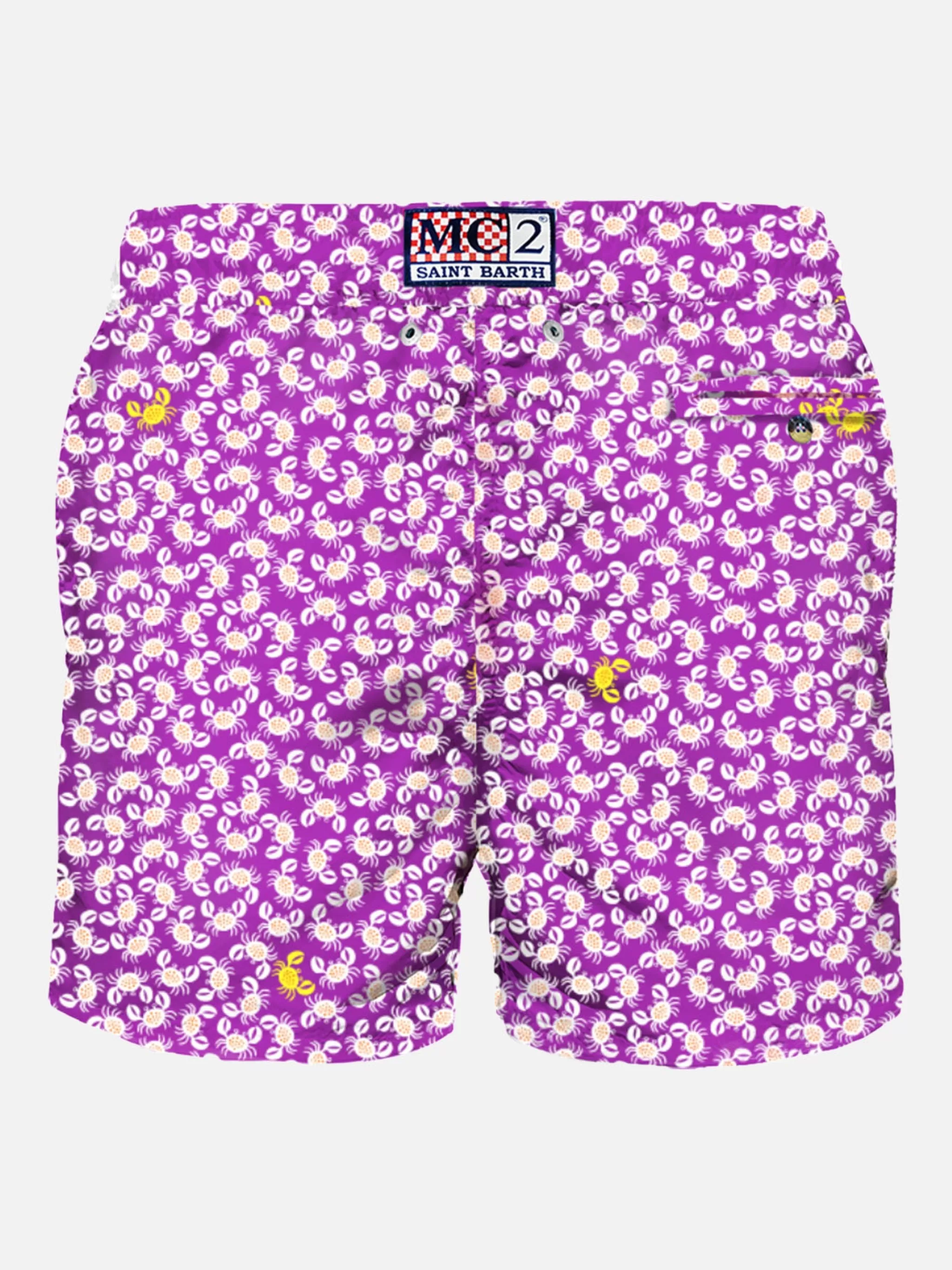 MC2 Saint Barth Man light fabric swim shorts with crabs print Shop