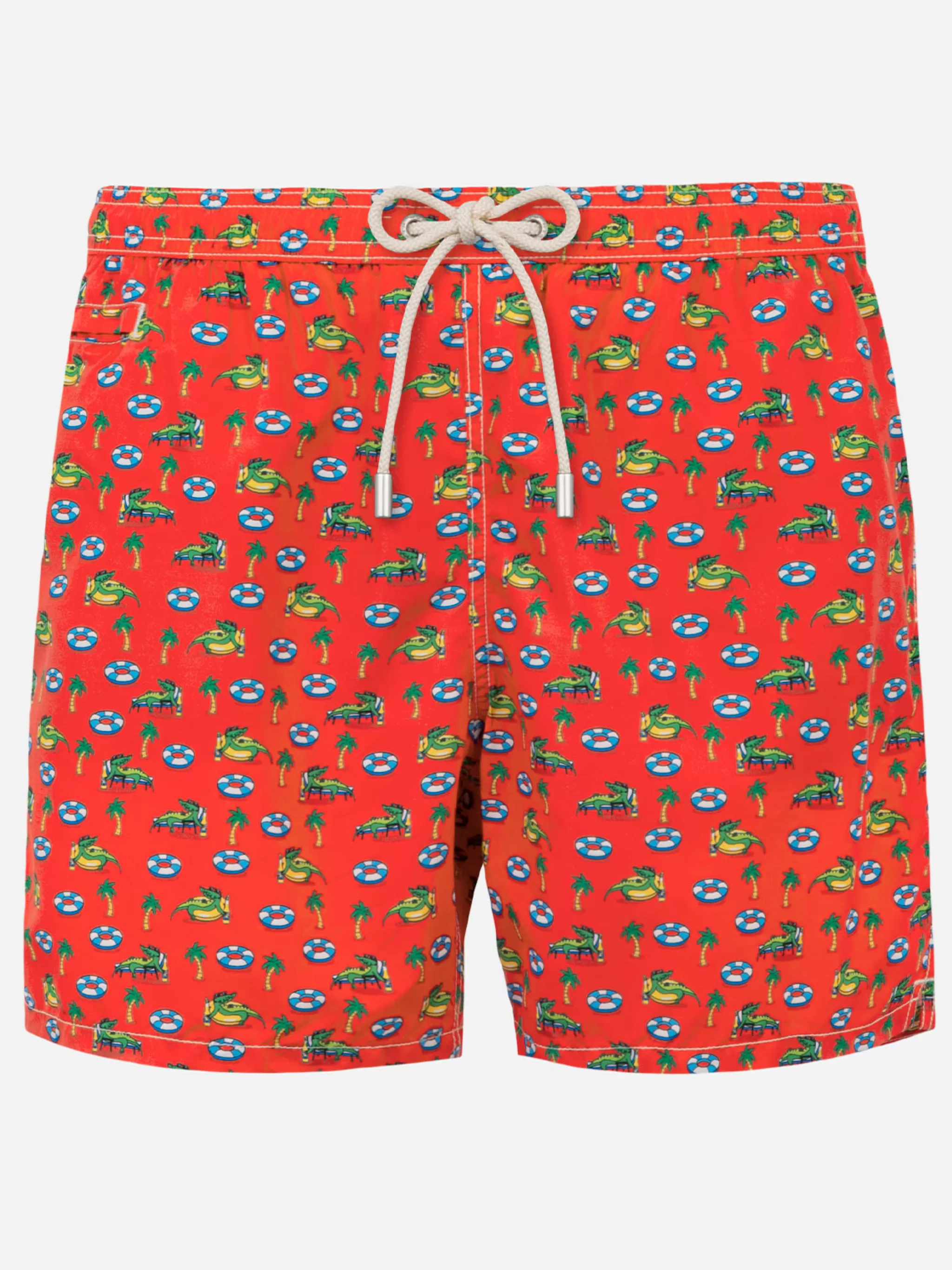 MC2 Saint Barth Man light fabric swim shorts with crocodile print Sale