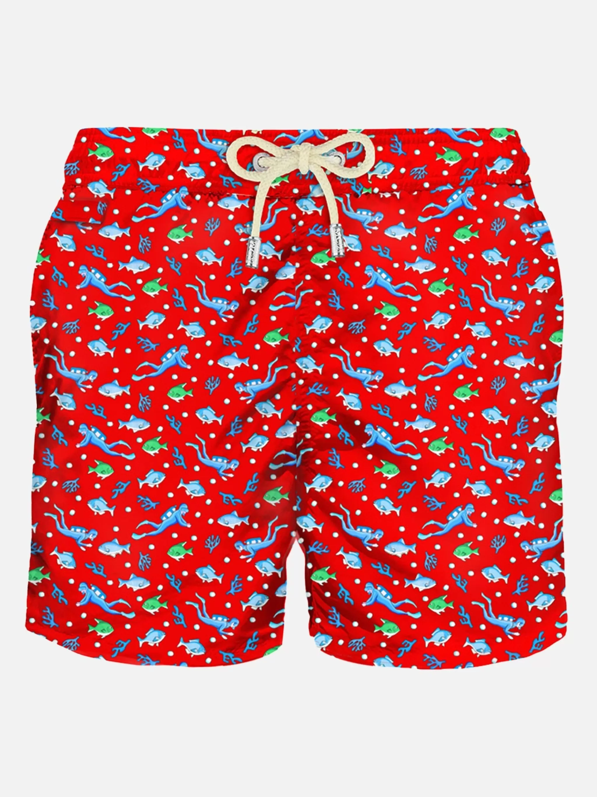 MC2 Saint Barth Man light fabric swim shorts with diver print Online