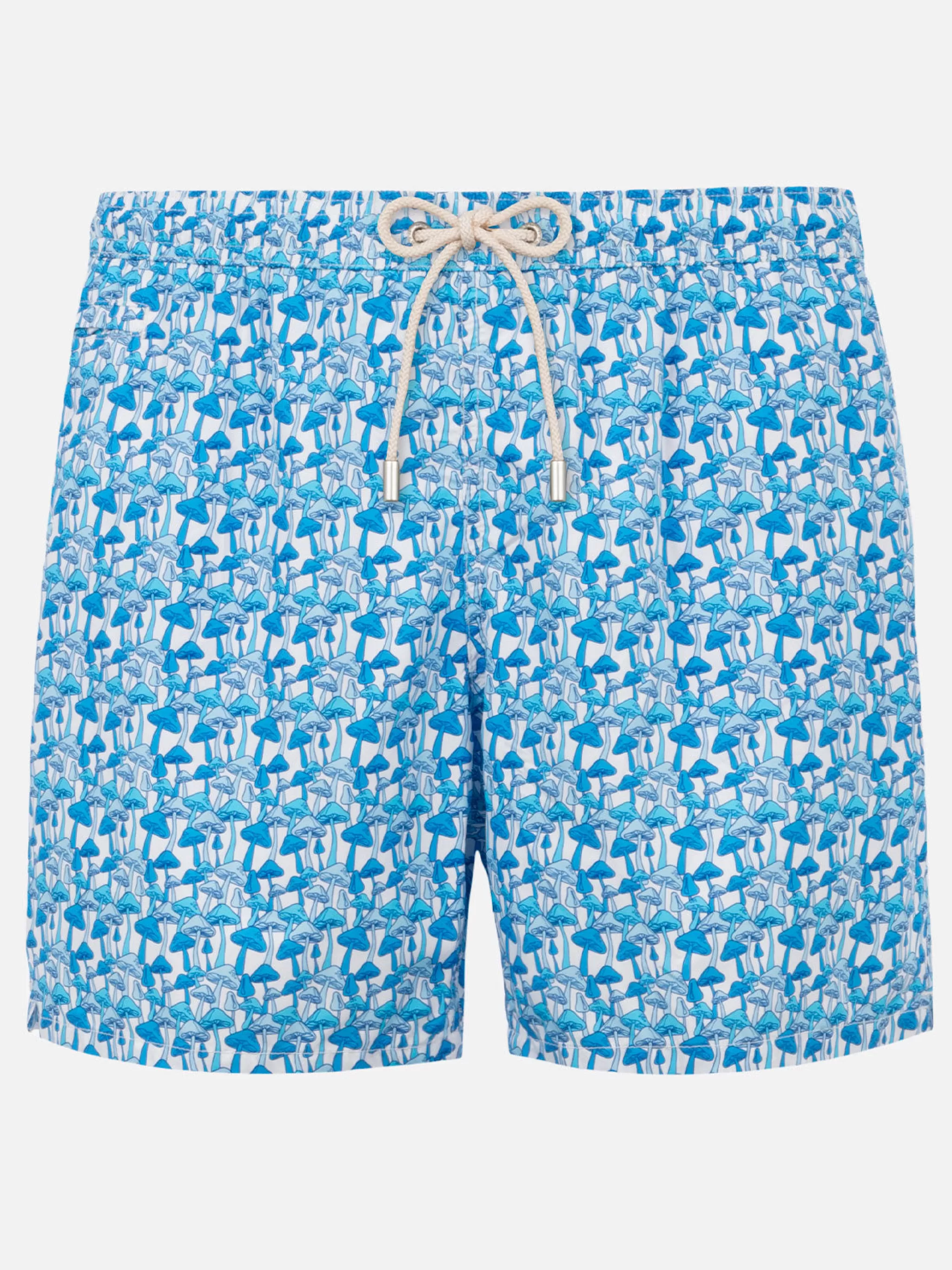 MC2 Saint Barth Man light fabric swim shorts with mushrooms print Fashion