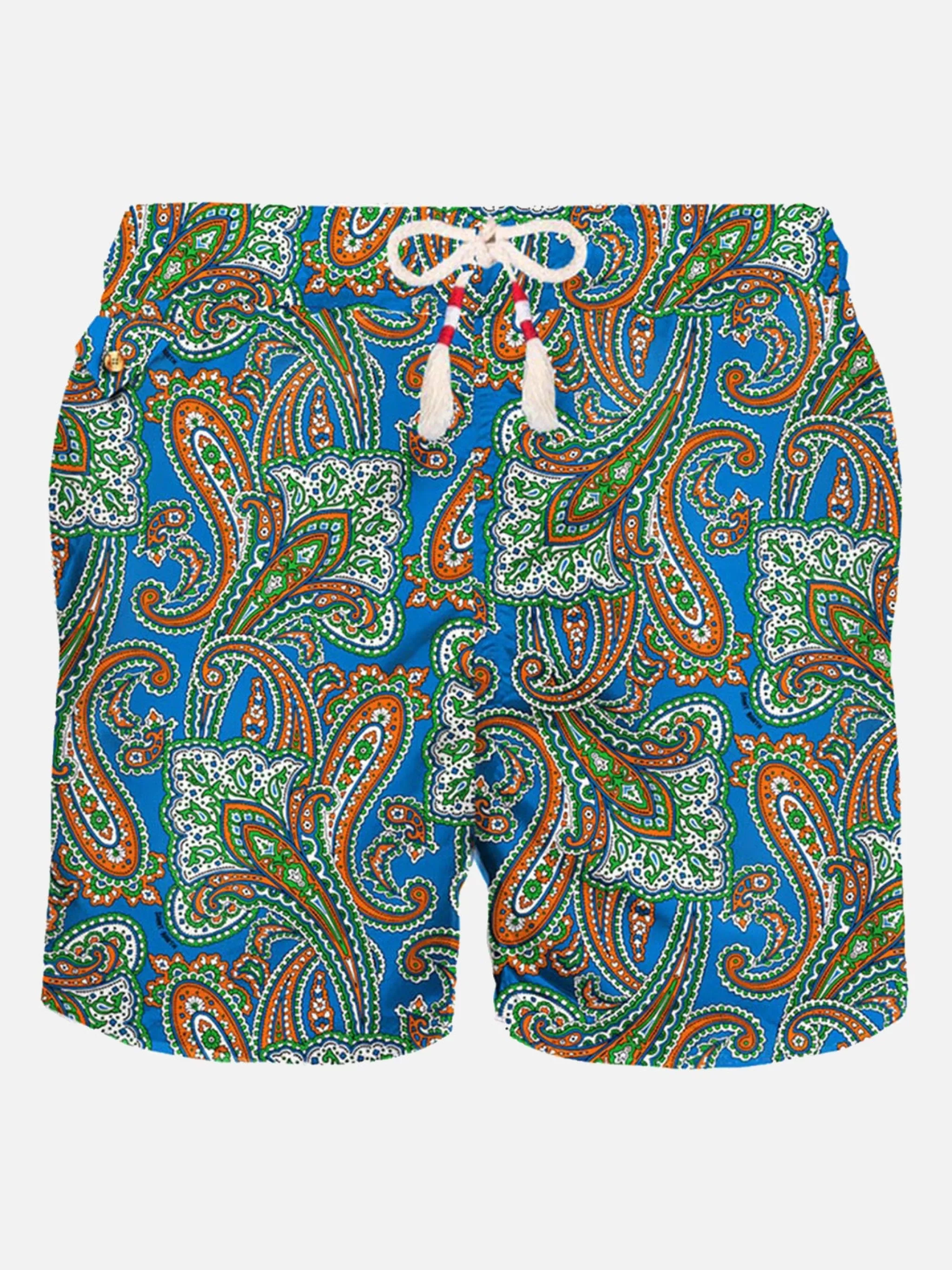 MC2 Saint Barth Man light fabric swim shorts with paisley print Sale