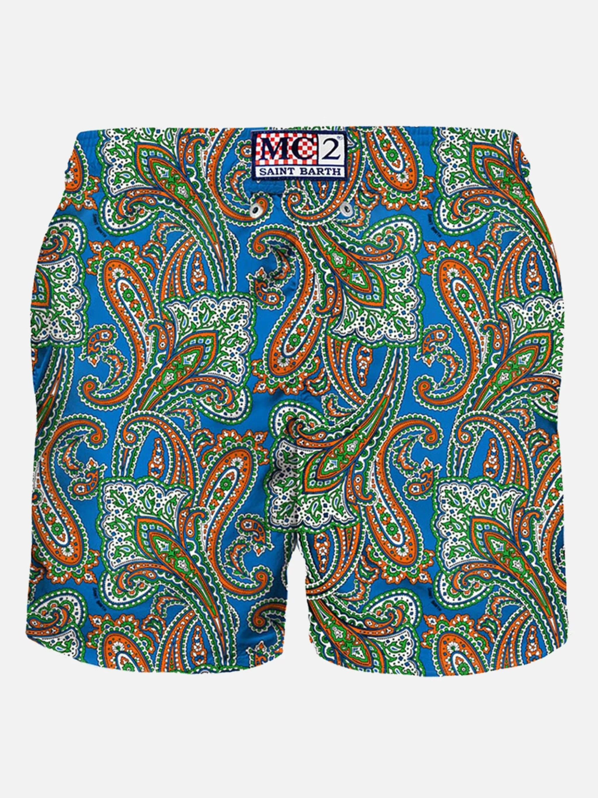 MC2 Saint Barth Man light fabric swim shorts with paisley print Sale