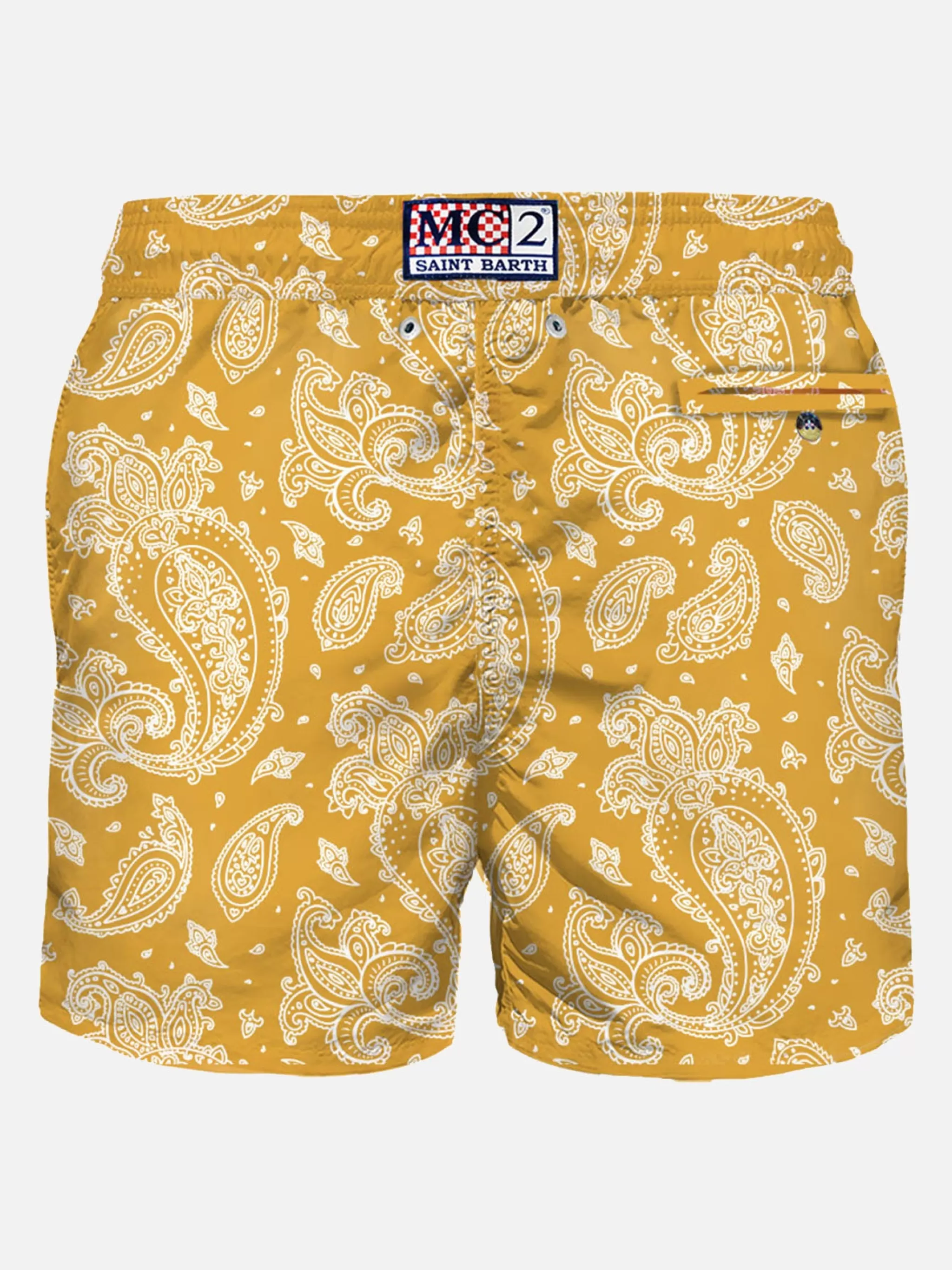 MC2 Saint Barth Man light fabric swim shorts with paisley print Discount