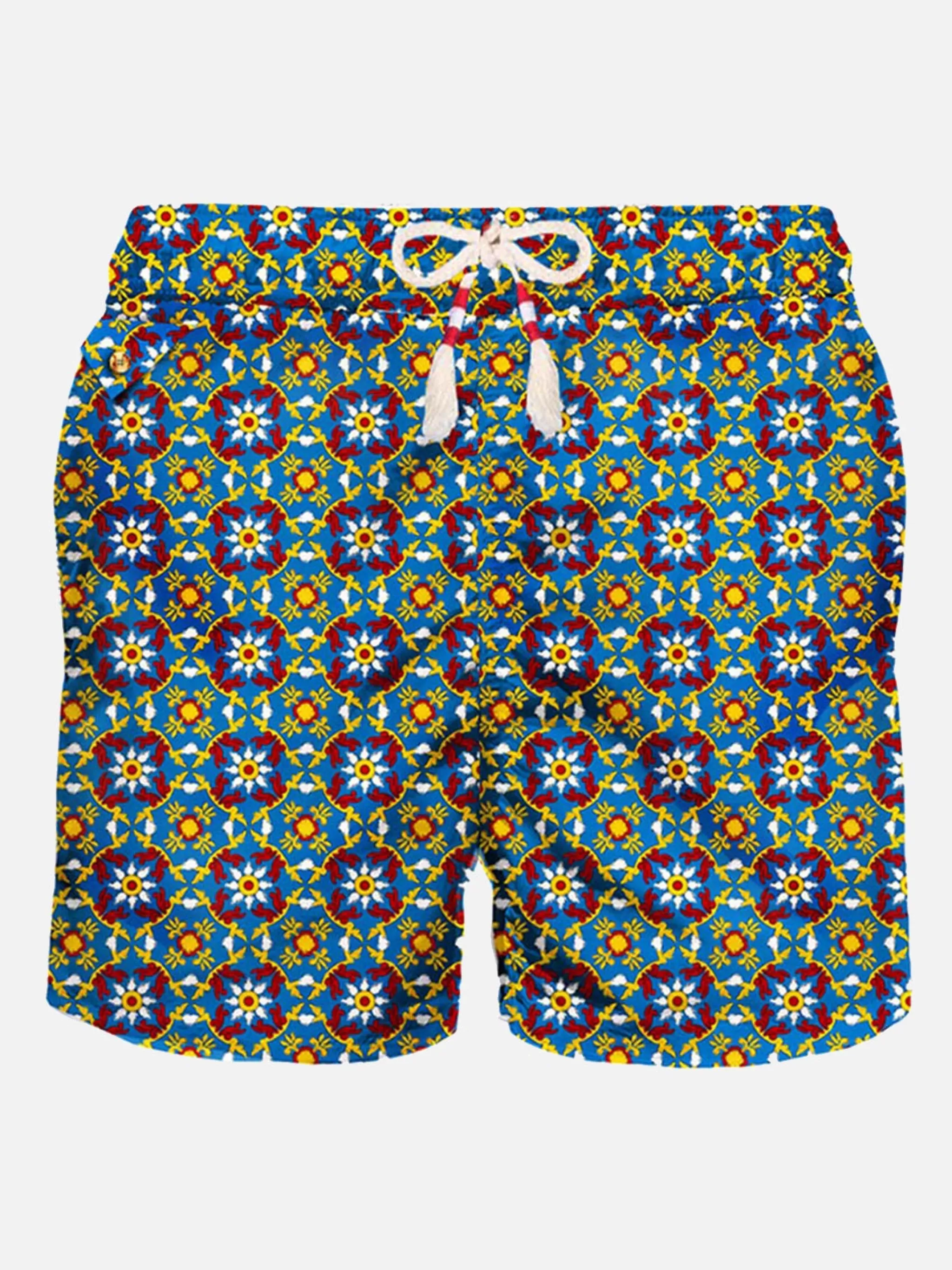 MC2 Saint Barth Man light fabric swim shorts with pattern Best