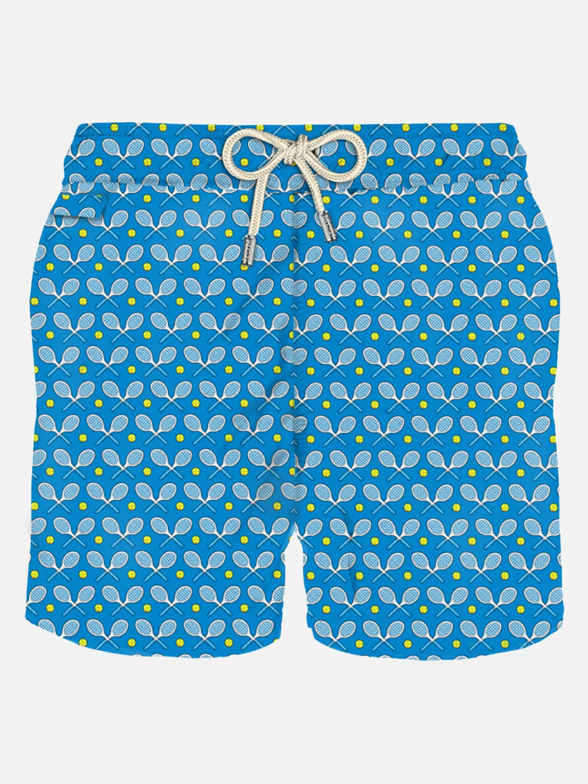 MC2 Saint Barth Man light fabric swim shorts with rackets print Sale