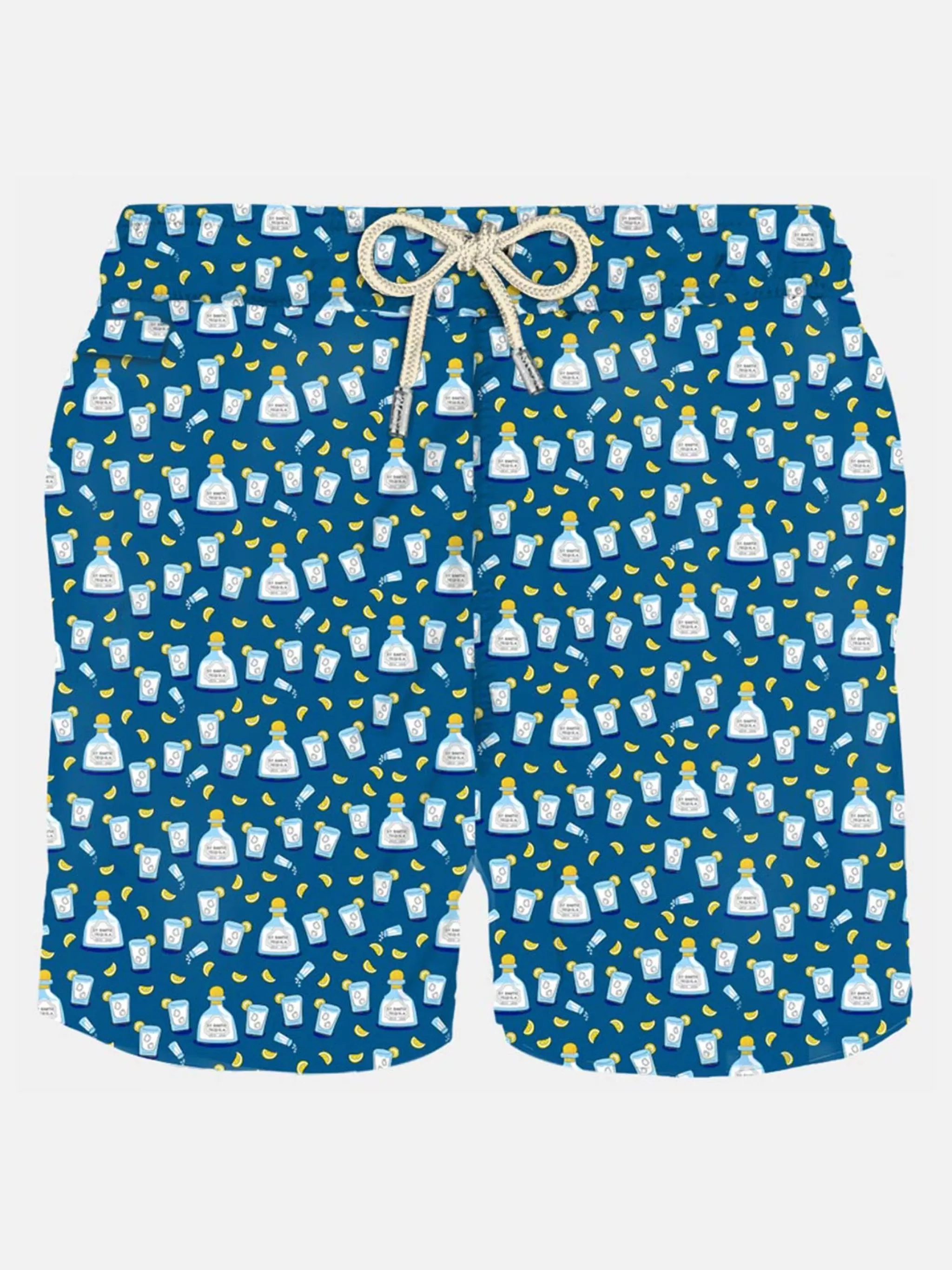 MC2 Saint Barth Man light fabric swim shorts with tequila print Discount