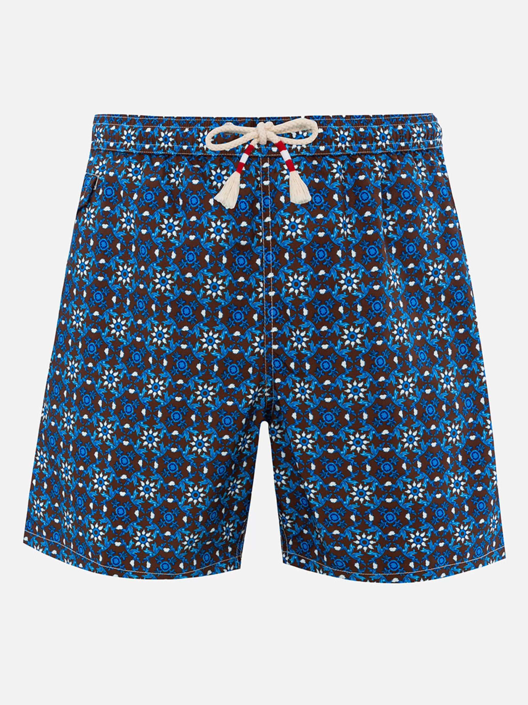 MC2 Saint Barth Man lightweight fabric swim-shorts Lighting 70 with majolica print Fashion