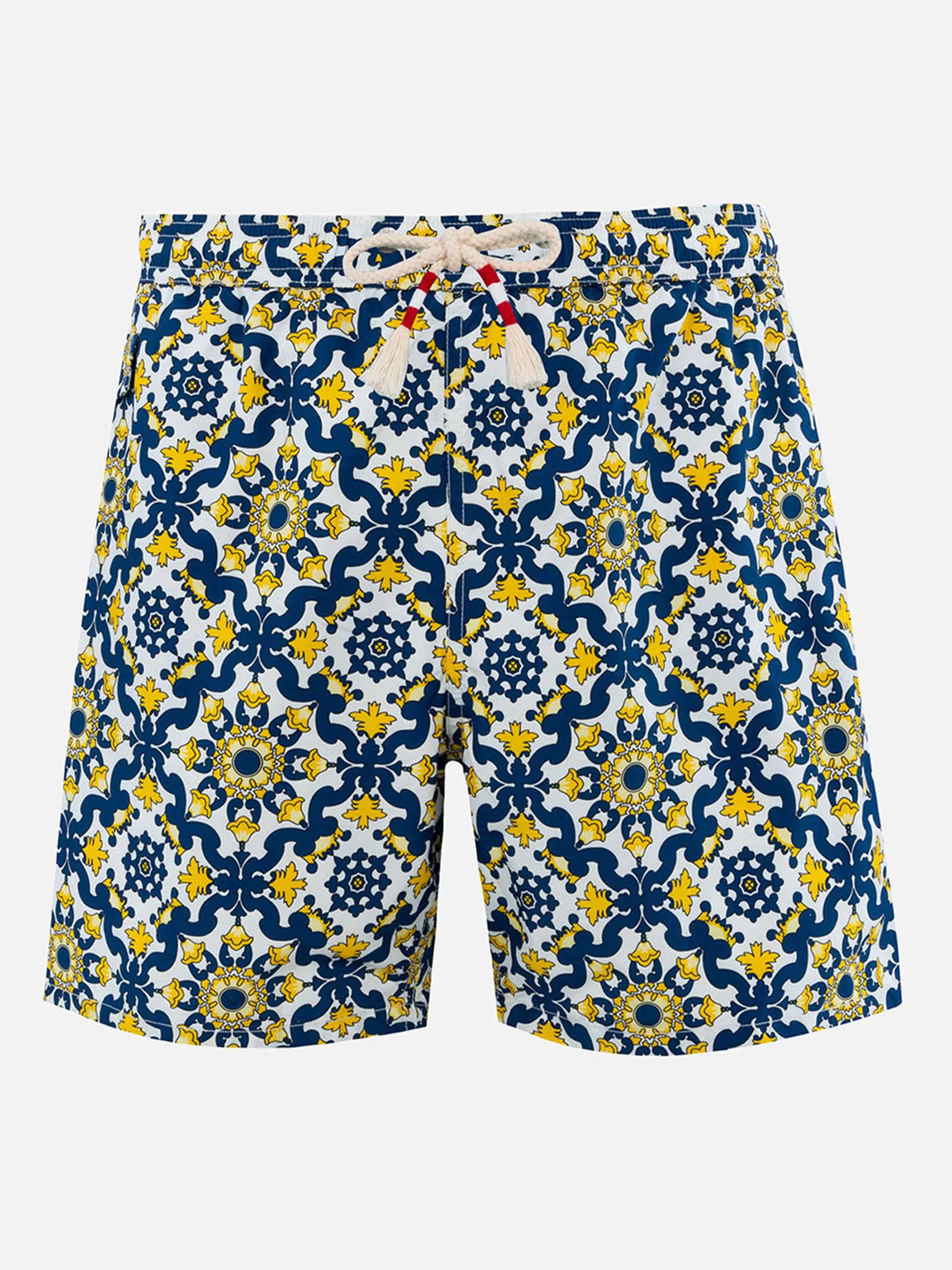 MC2 Saint Barth Man lightweight fabric swim-shorts Lighting 70 with majolica print Online