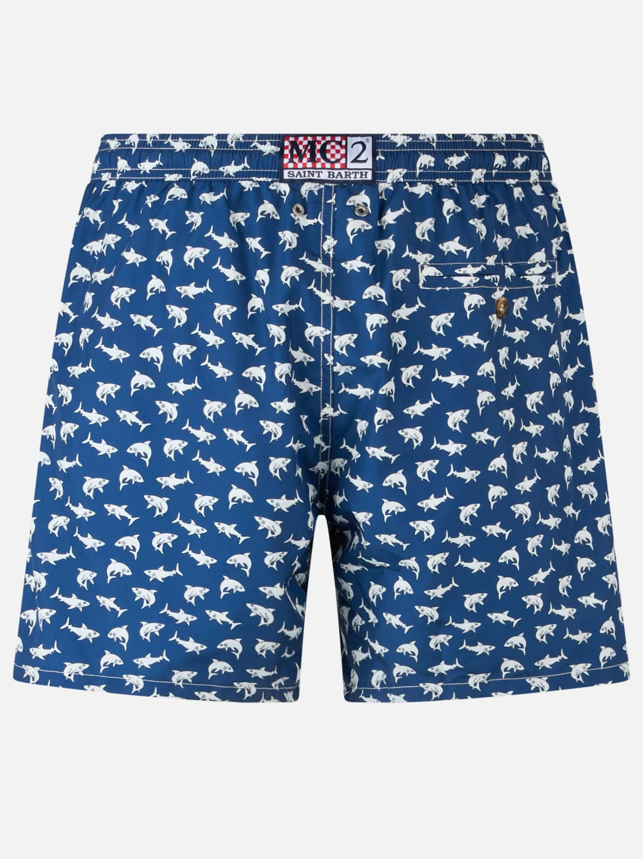 MC2 Saint Barth Man lightweight fabric swim-shorts Lighting 70 with sharks print Shop