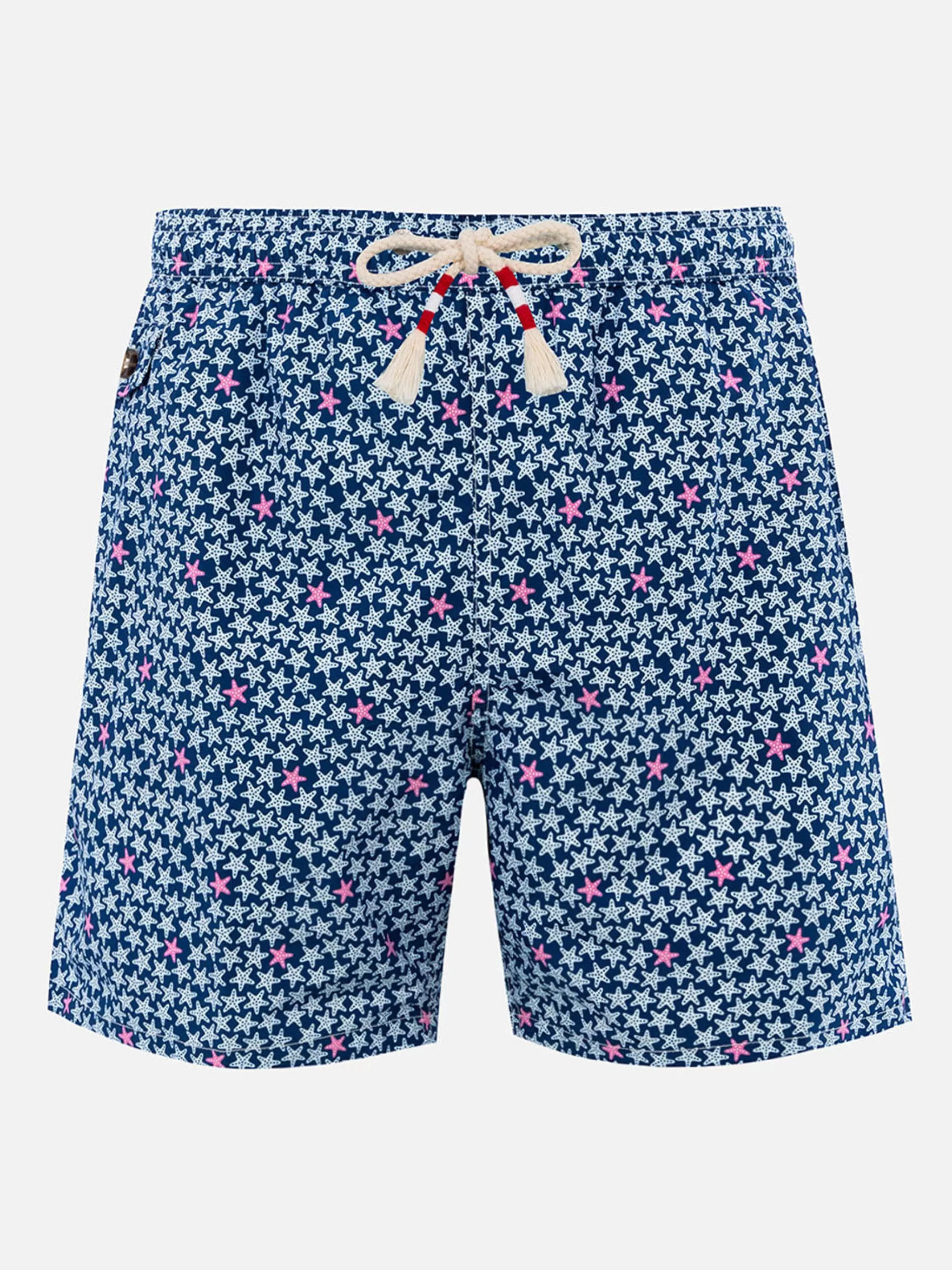 MC2 Saint Barth Man lightweight fabric swim-shorts Lighting 70 with starfishes print Cheap