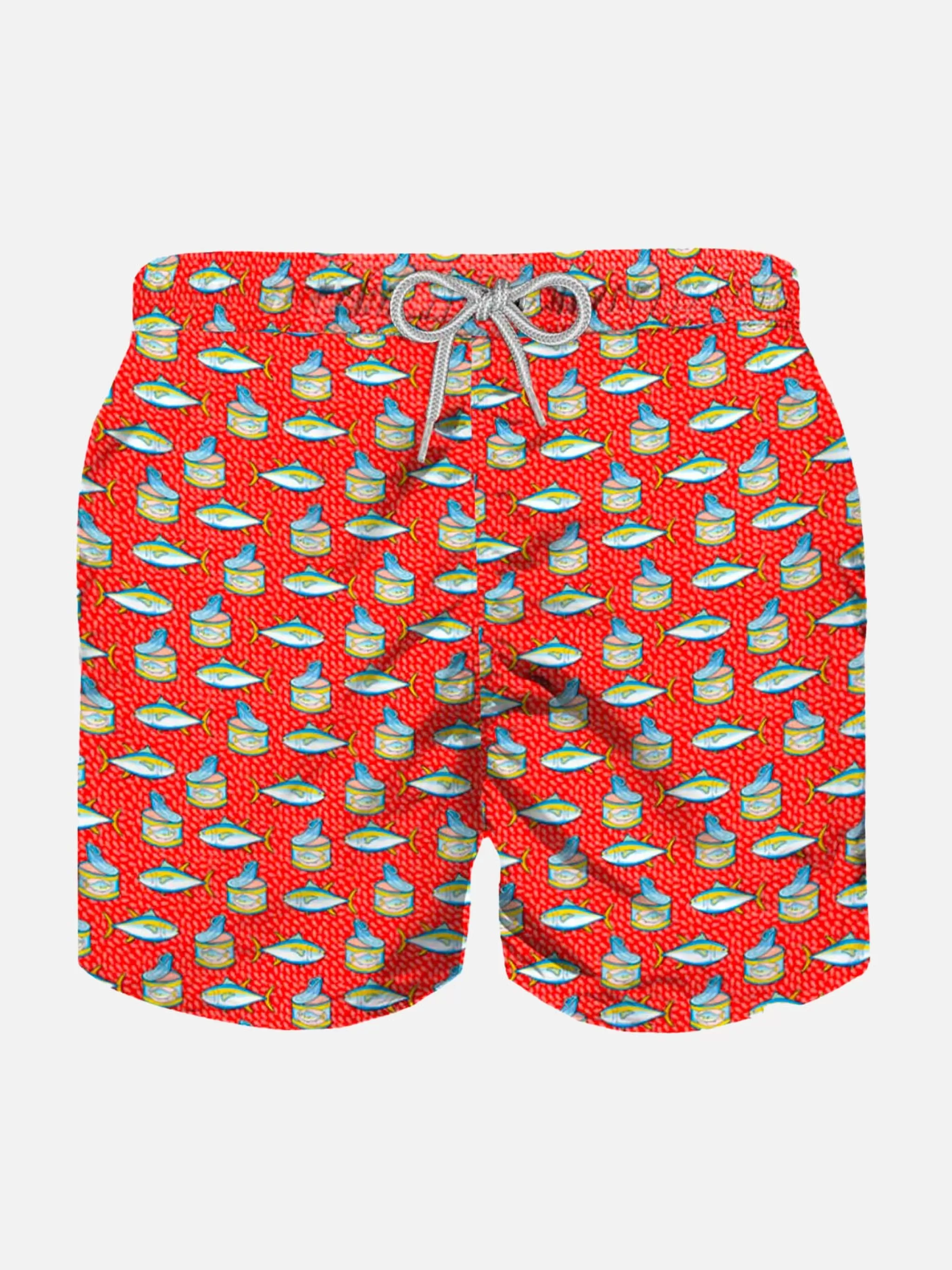 MC2 Saint Barth Micro tuna box print boy's light red swimshorts Online