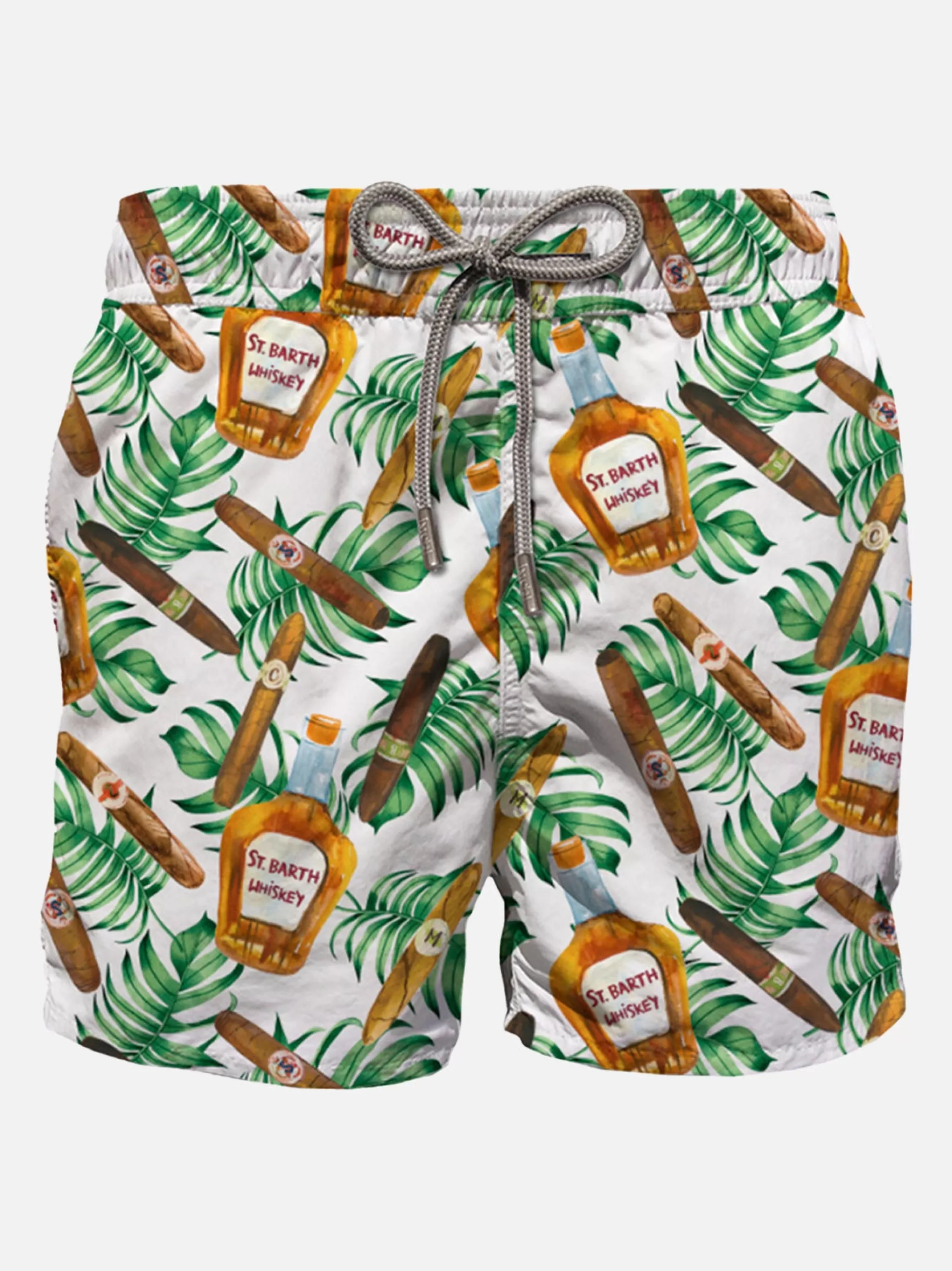 MC2 Saint Barth Mid-length swim shorts with cigars print Fashion