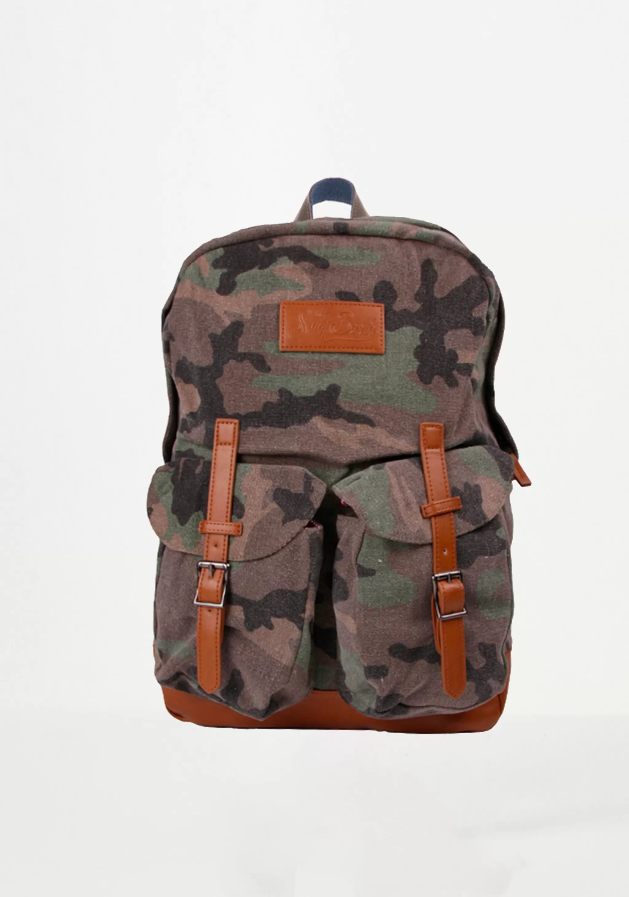 MC2 Saint Barth Military green camouflage canvas backpack Hot