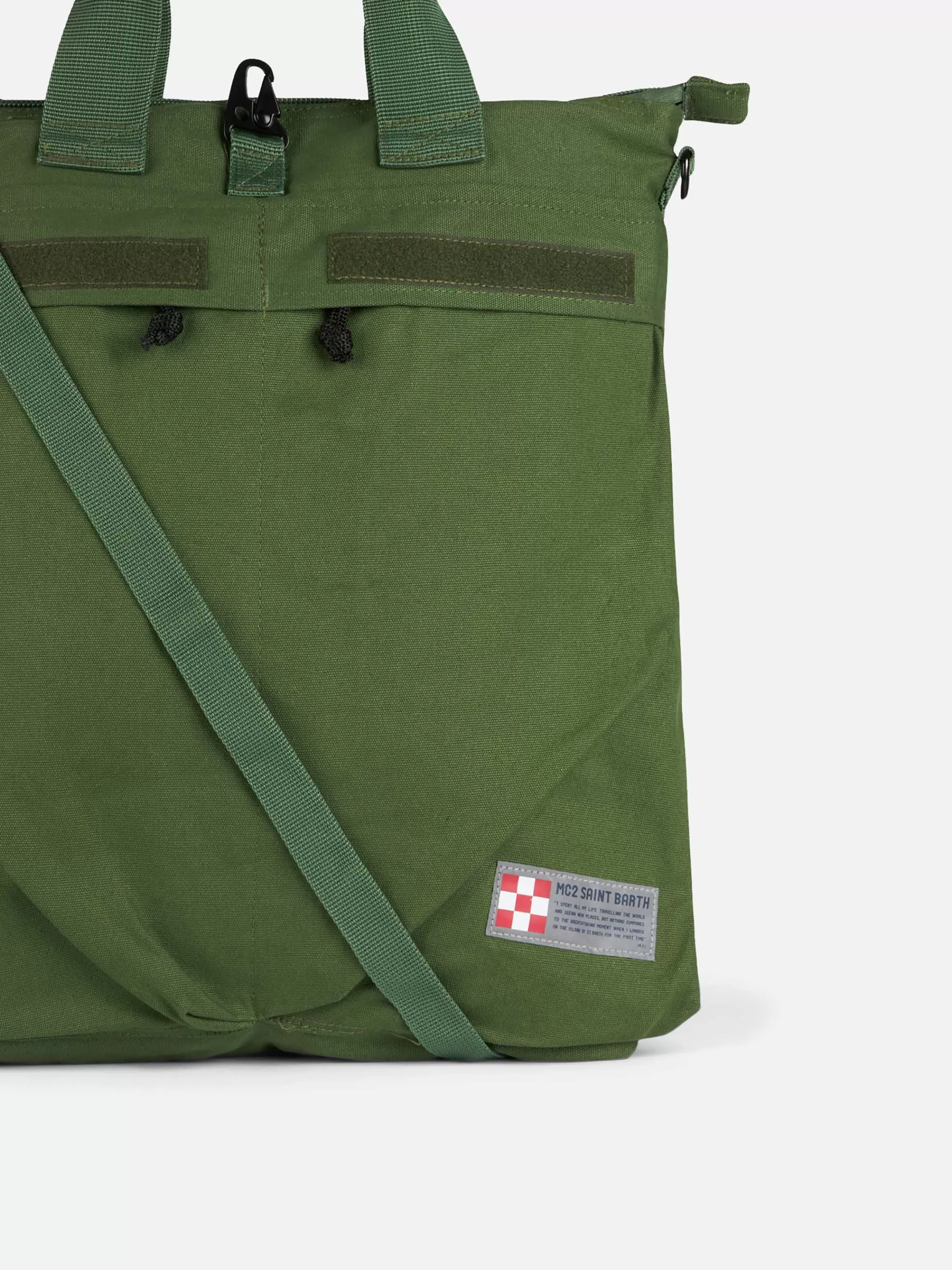 MC2 Saint Barth Military green canvas backpack Helmut Best