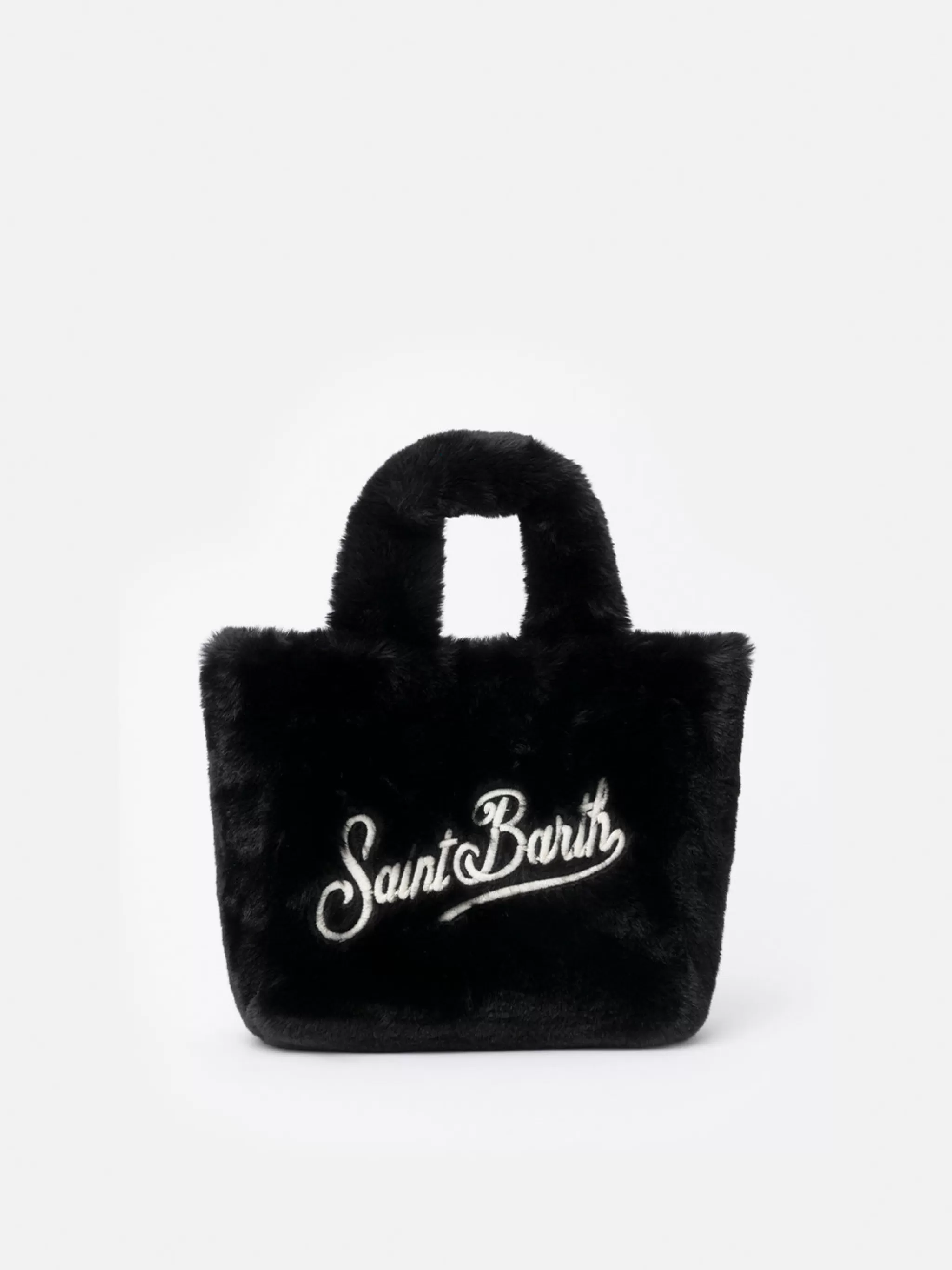 MC2 Saint Barth Mini Vanity black furry soft handbag Clearance