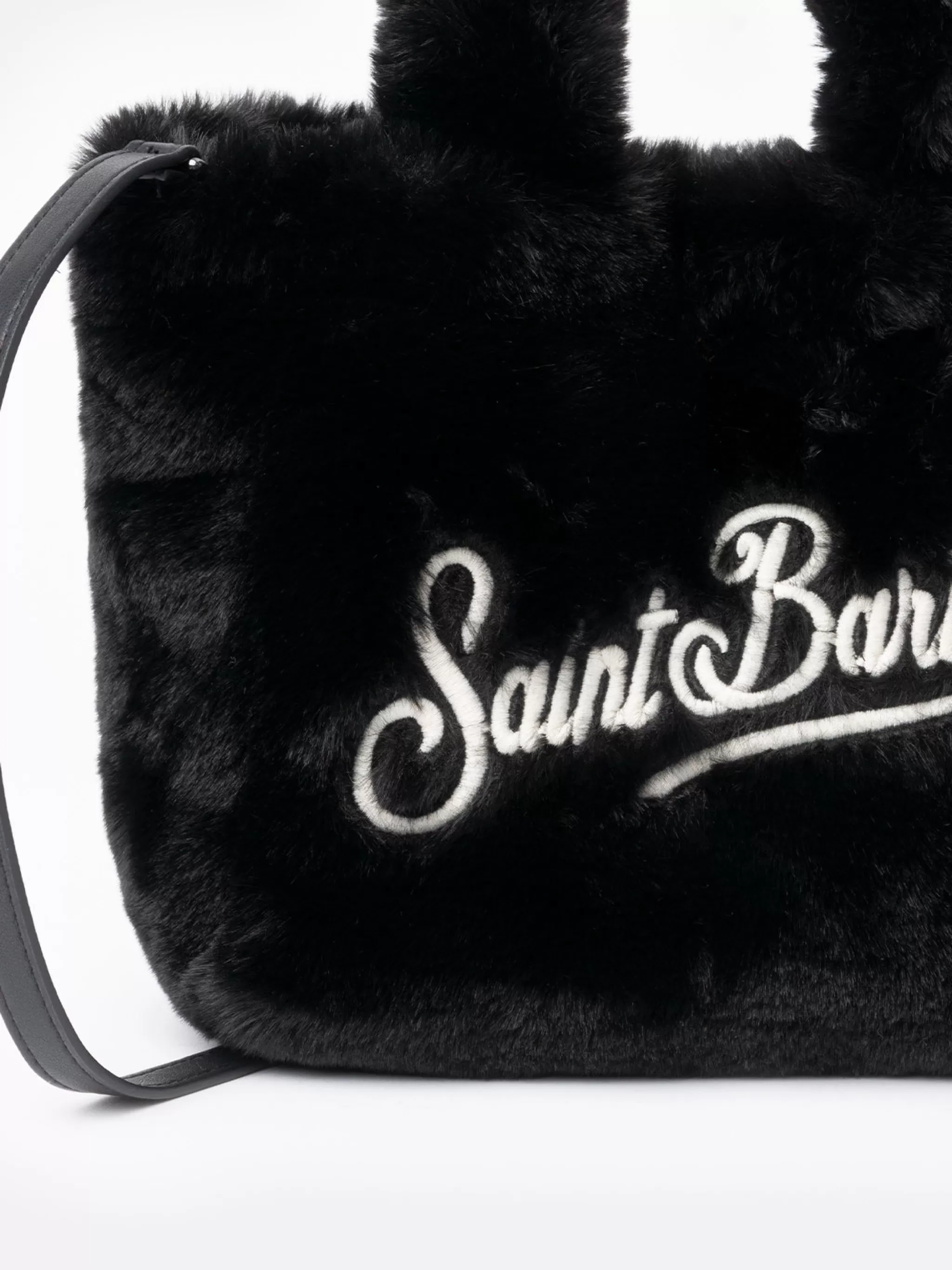 MC2 Saint Barth Mini Vanity black furry soft handbag Clearance