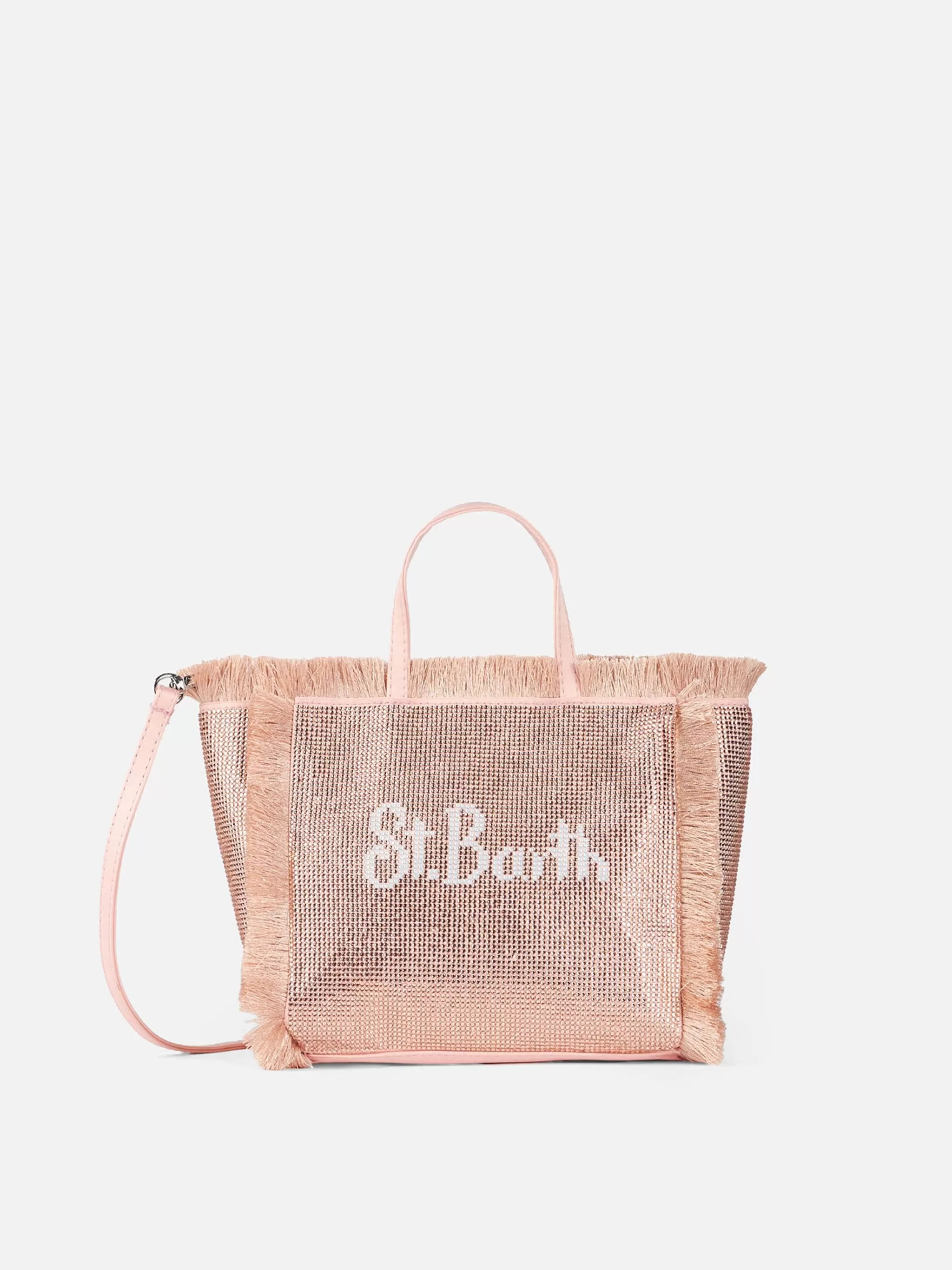 MC2 Saint Barth Mini Vanity fringed bag with rose gold rhinestones Sale