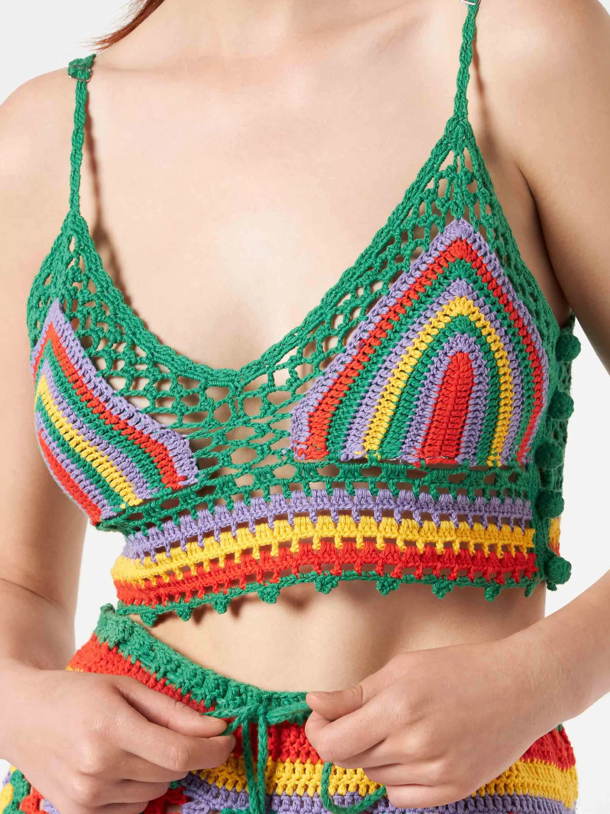 MC2 Saint Barth Multicolor crochet top Cheap