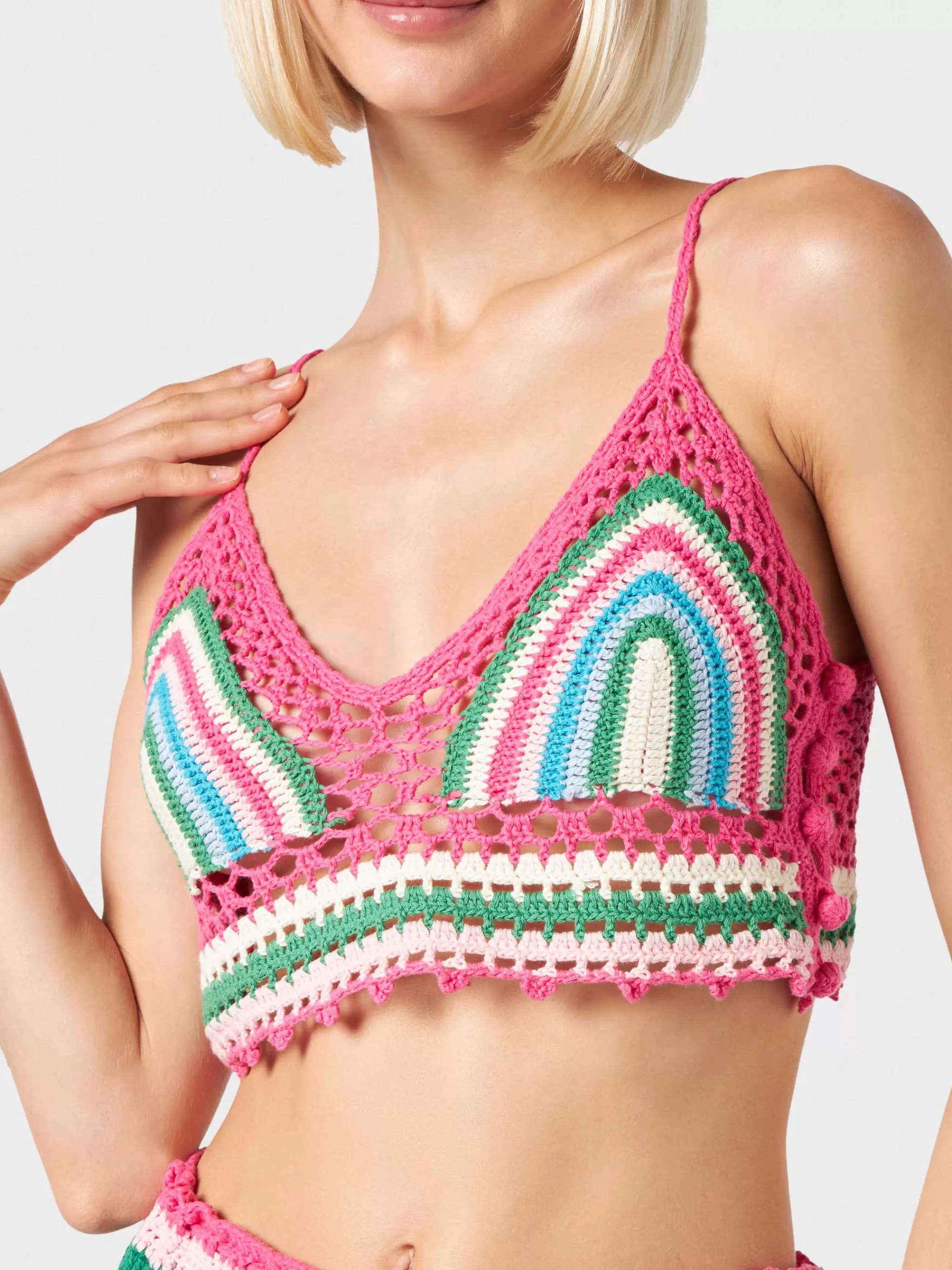 MC2 Saint Barth Multicolor crochet top New