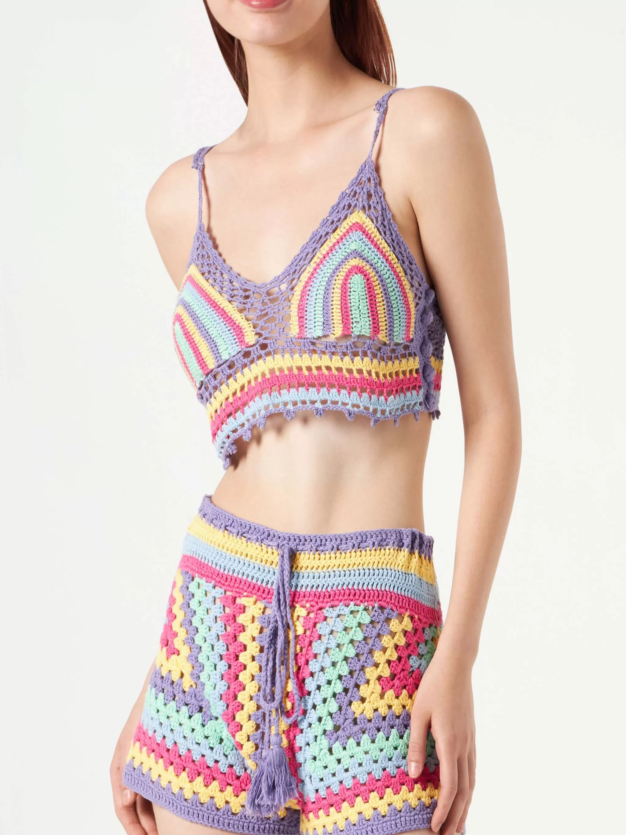 MC2 Saint Barth Multicolor crochet top Shop