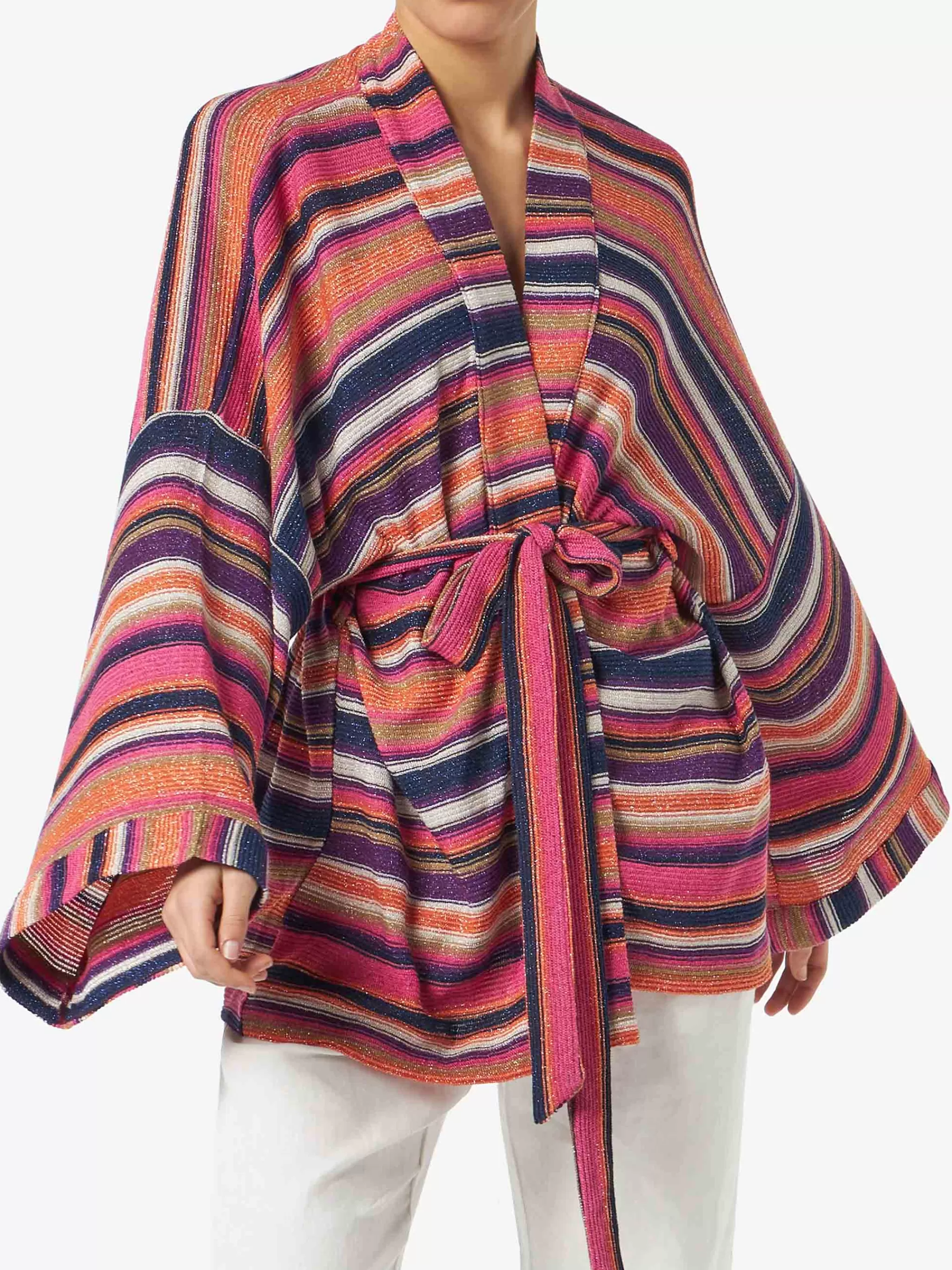 MC2 Saint Barth Multicolor violet knitted kimono Shop