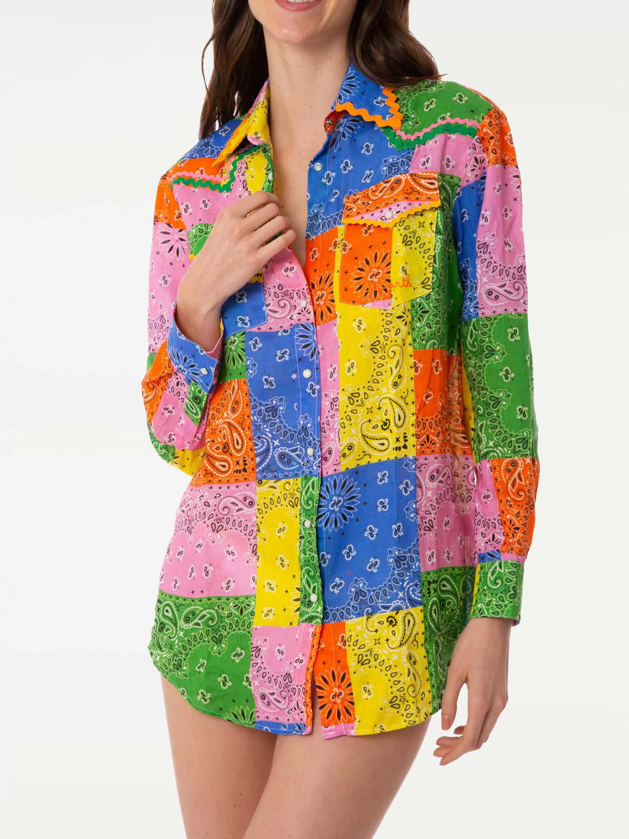 MC2 Saint Barth Multicolour bandanna print linen shirt Fashion