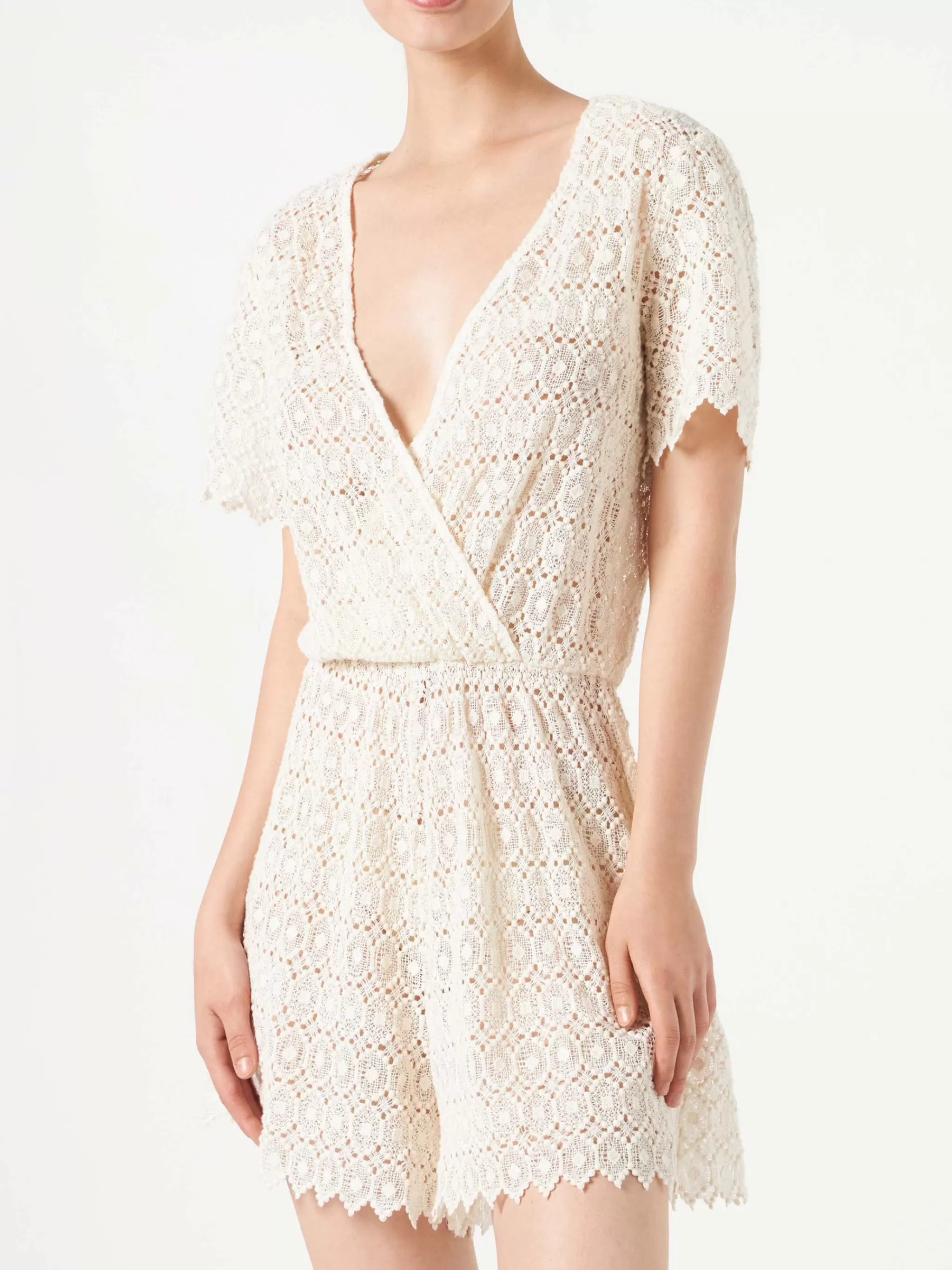 MC2 Saint Barth Off white lace short jumpsuit Fashion