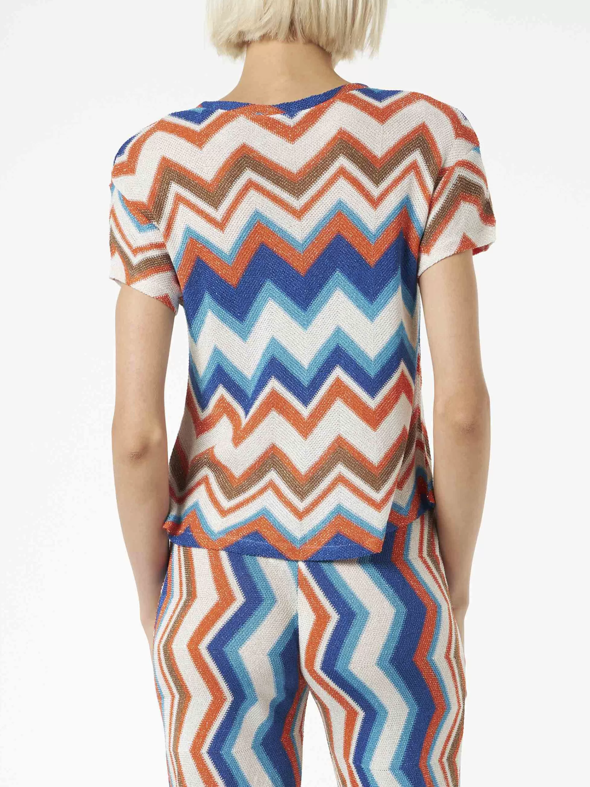 MC2 Saint Barth Orange chevron knitted top Online