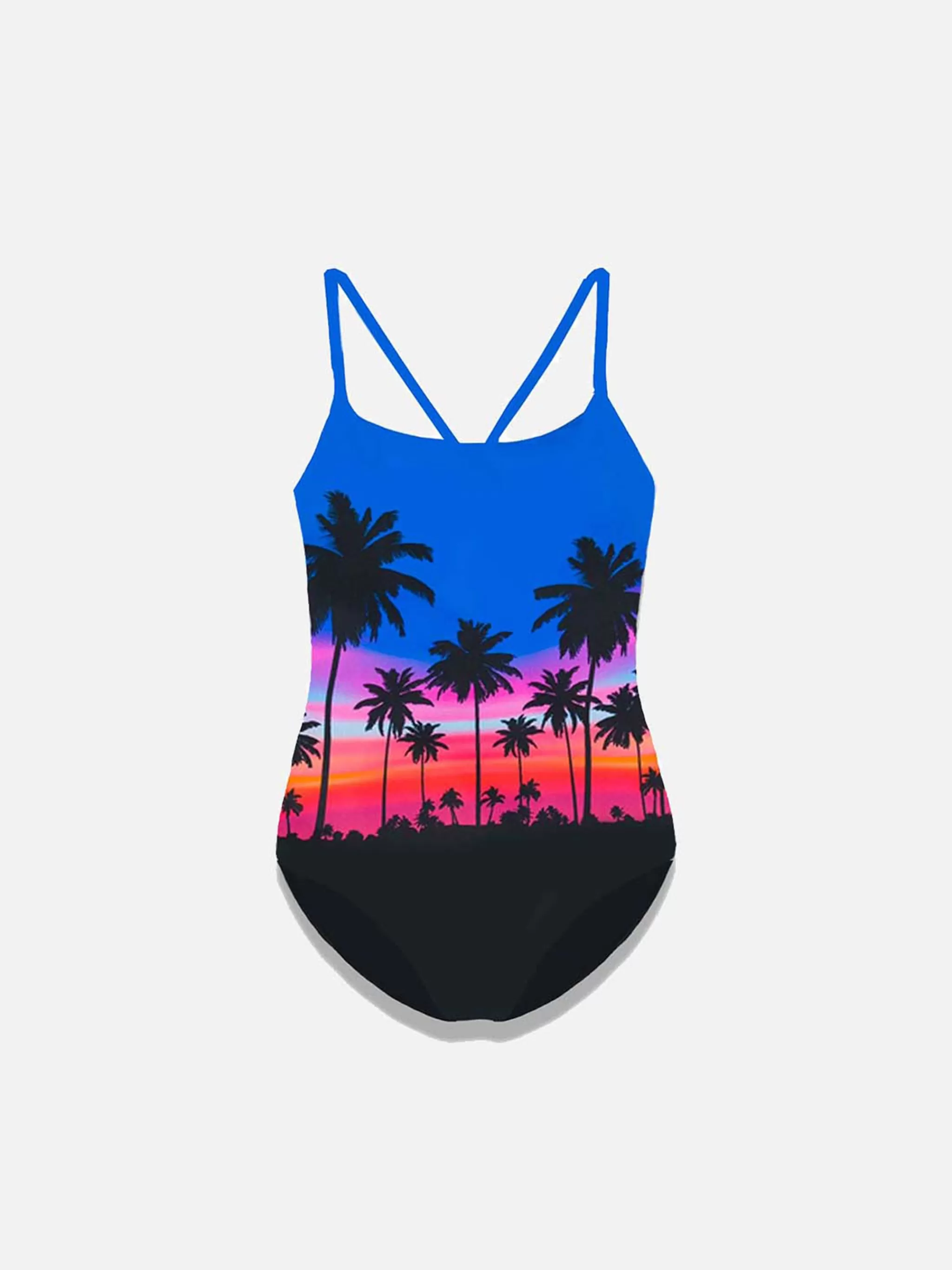 MC2 Saint Barth Palm print girl's one piece Cheap