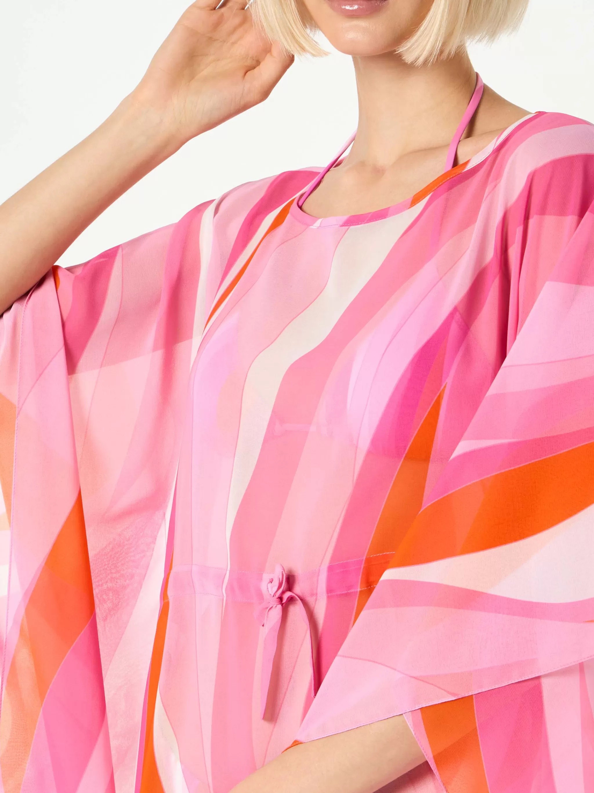 MC2 Saint Barth Pink and orange wave print caftan Discount