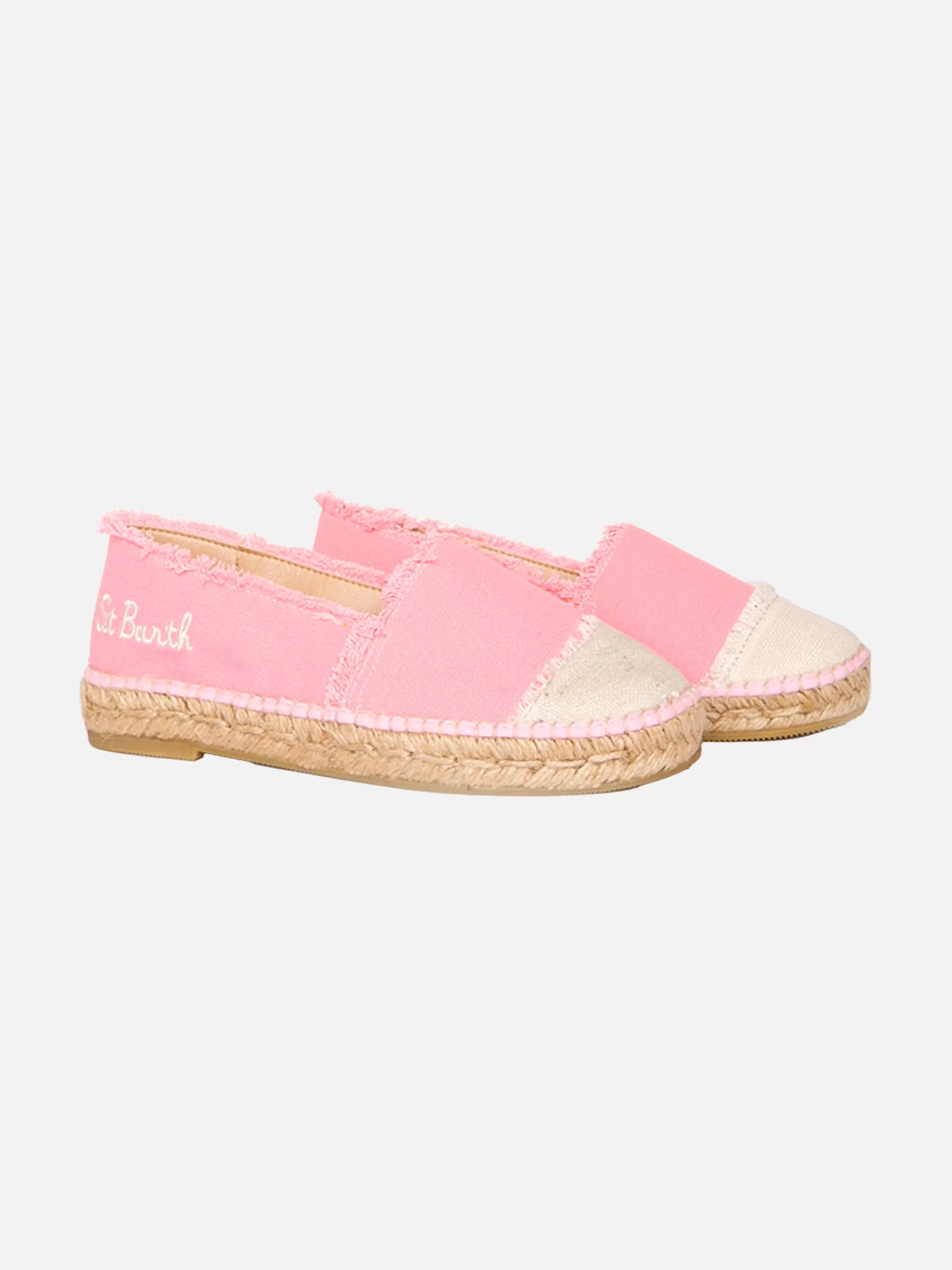 MC2 Saint Barth Pink canvas espadrillas with embroidery New