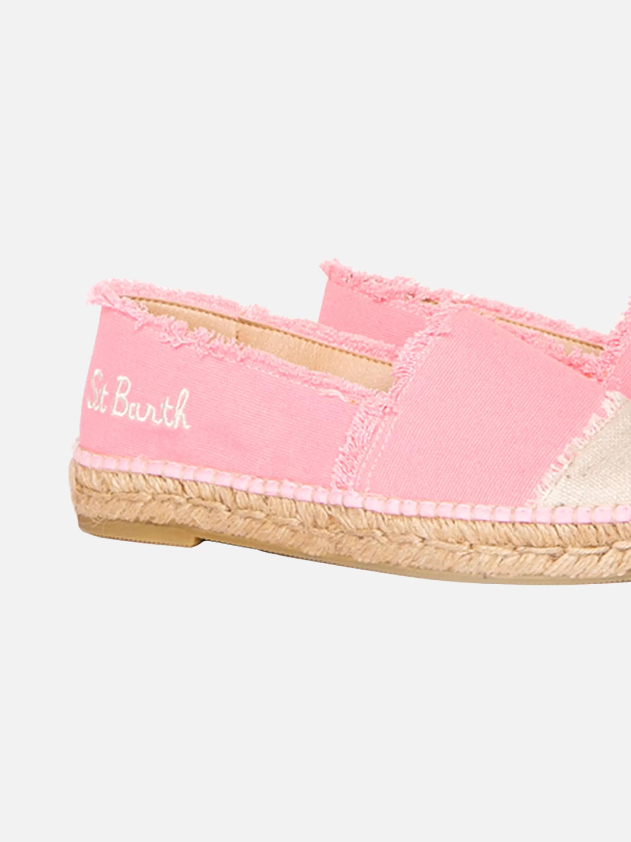 MC2 Saint Barth Pink canvas espadrillas with embroidery New