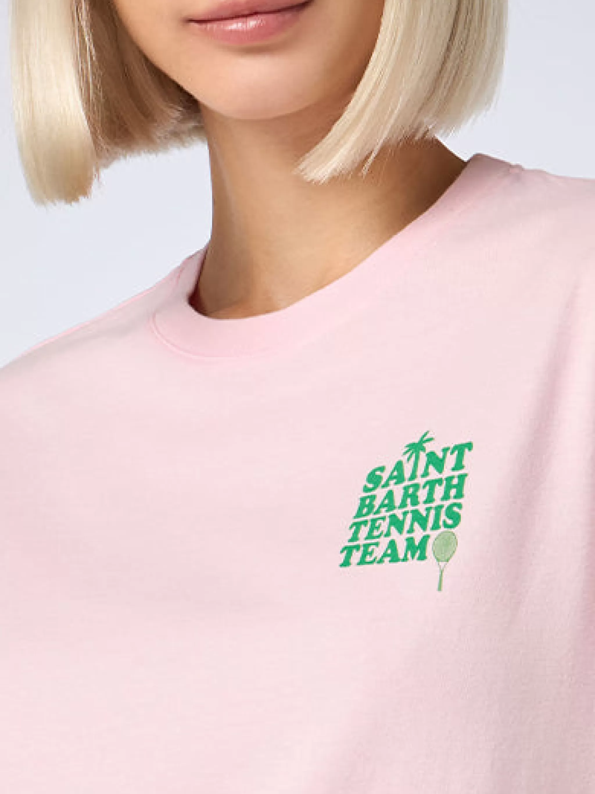 MC2 Saint Barth Pink Cotton t-shirt with "St Barth tennis team" print Fashion