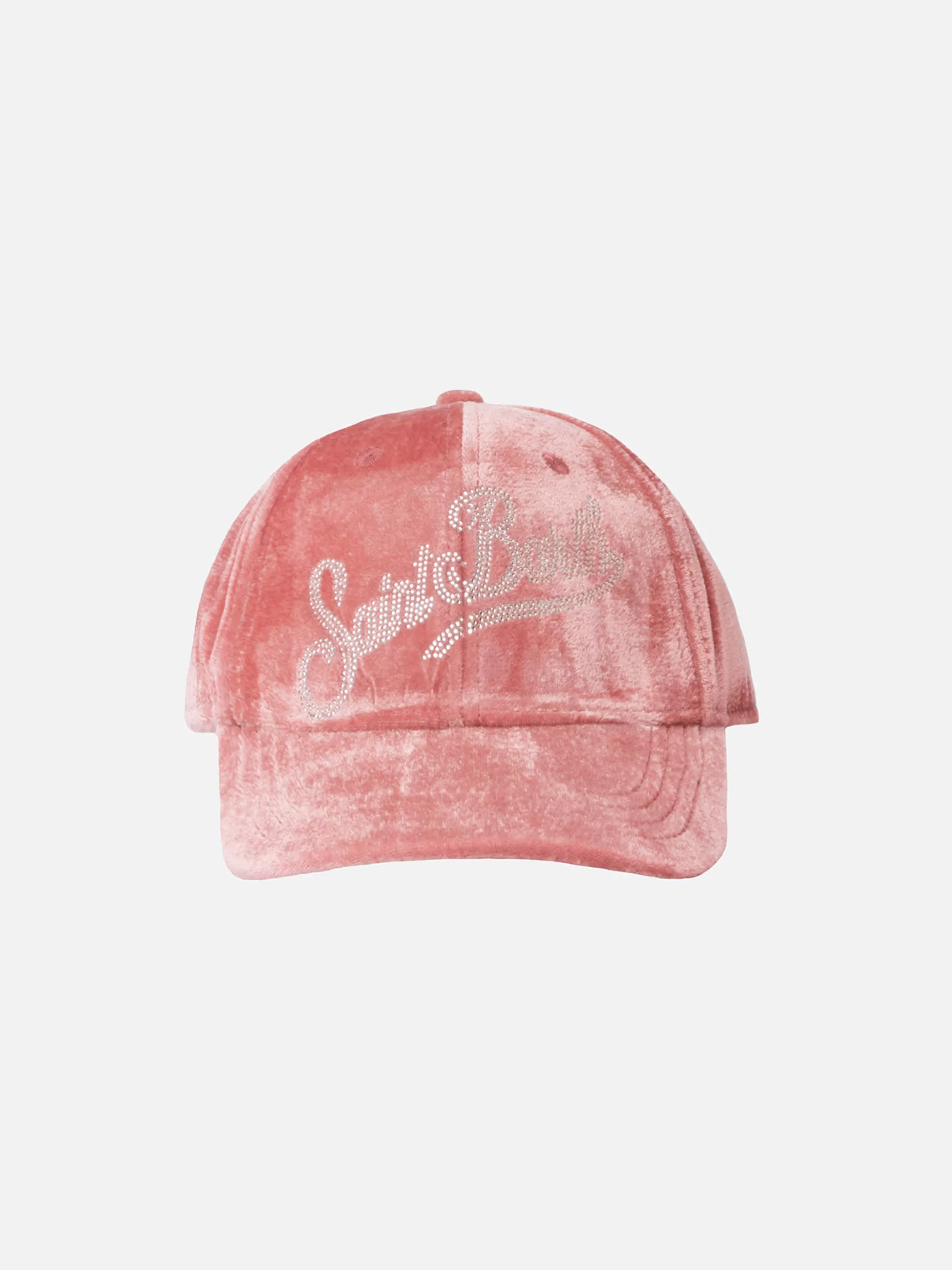 MC2 Saint Barth Pink velvet ball cap Baseball with rhinestones logo Online