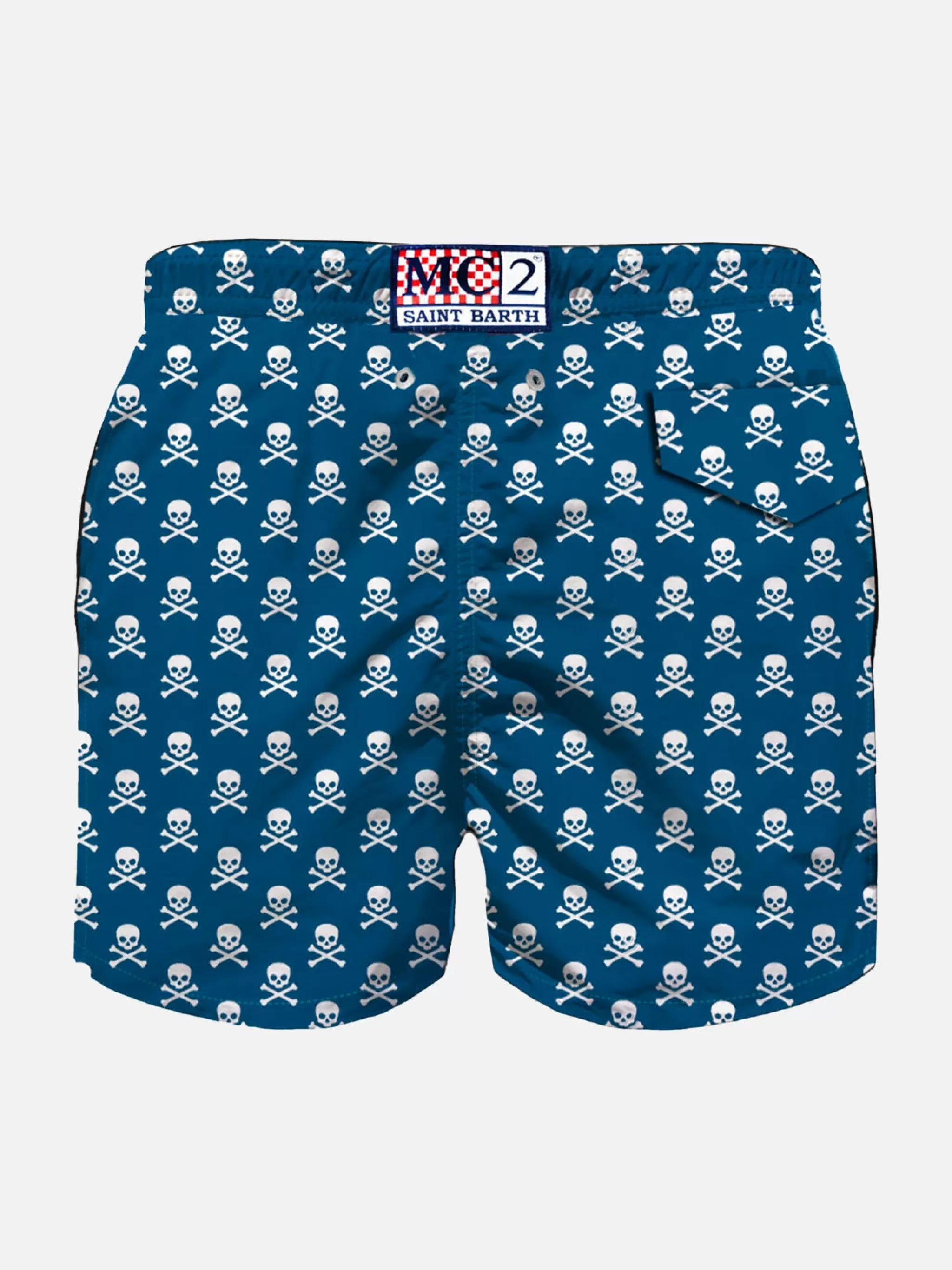 MC2 Saint Barth Pirates print light fabric boy swim shorts Flash Sale