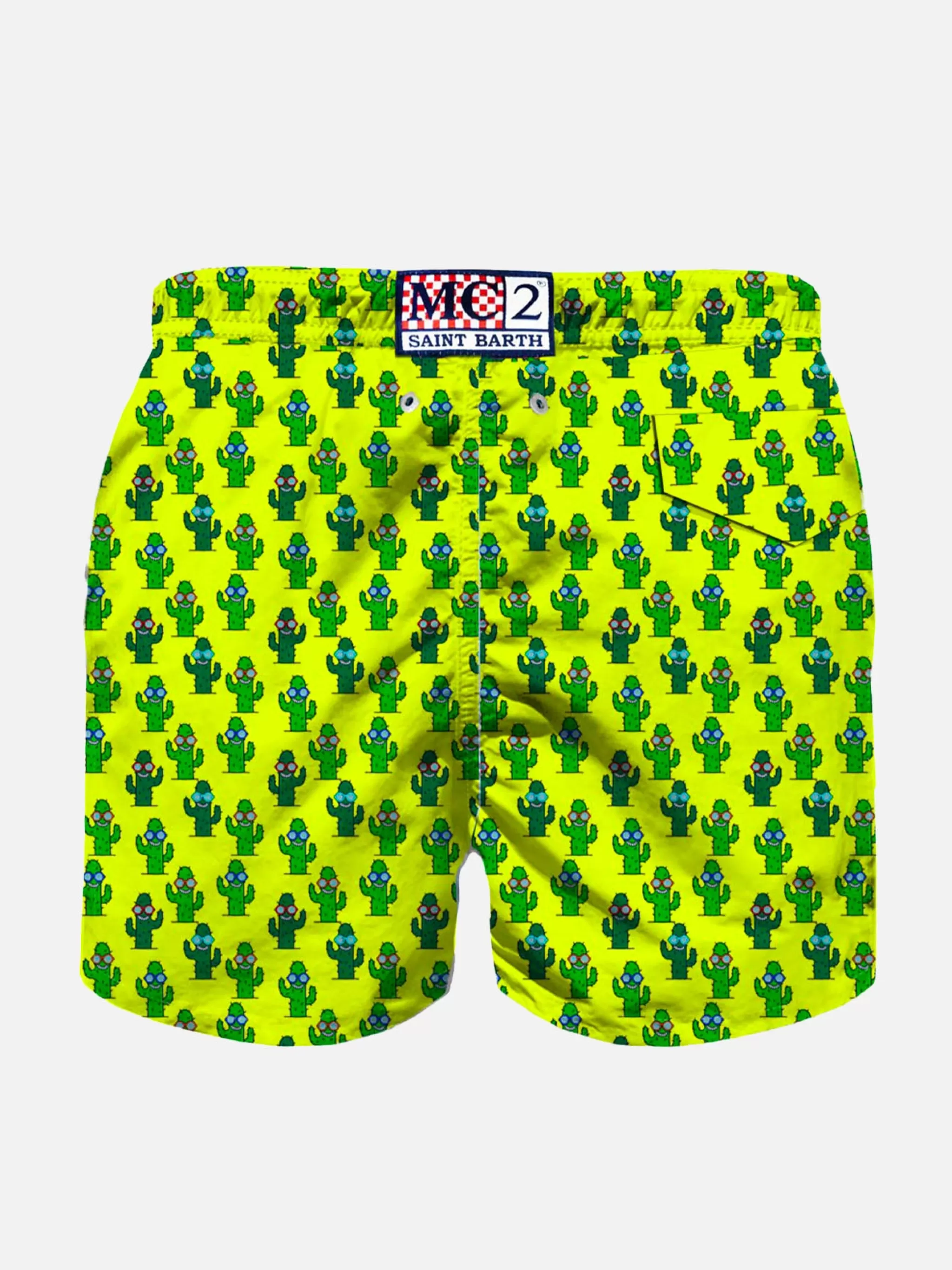 MC2 Saint Barth Prickley plant print light fabric boy swim shorts Discount