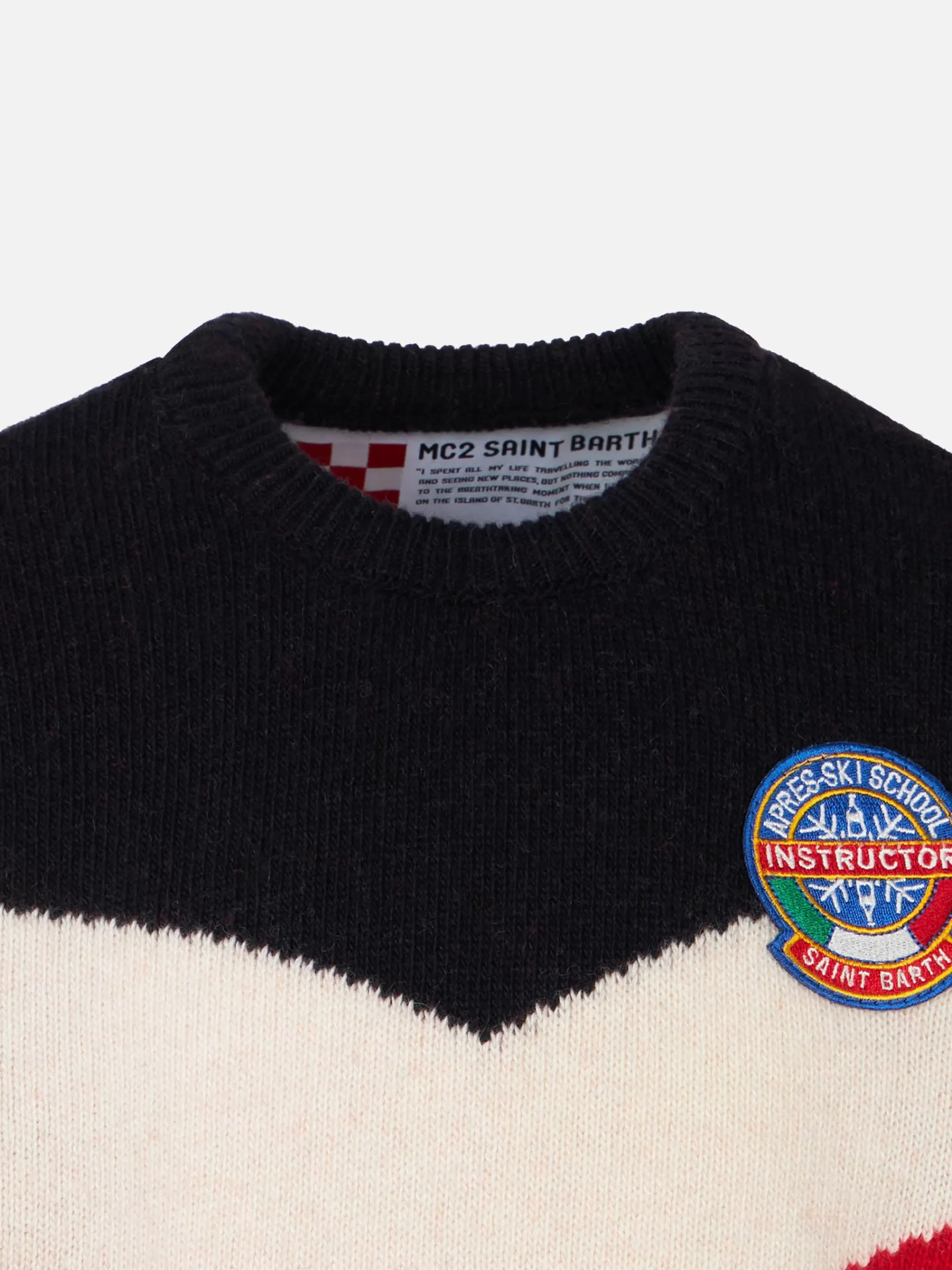 MC2 Saint Barth Red and blue boy sweater with patch Best