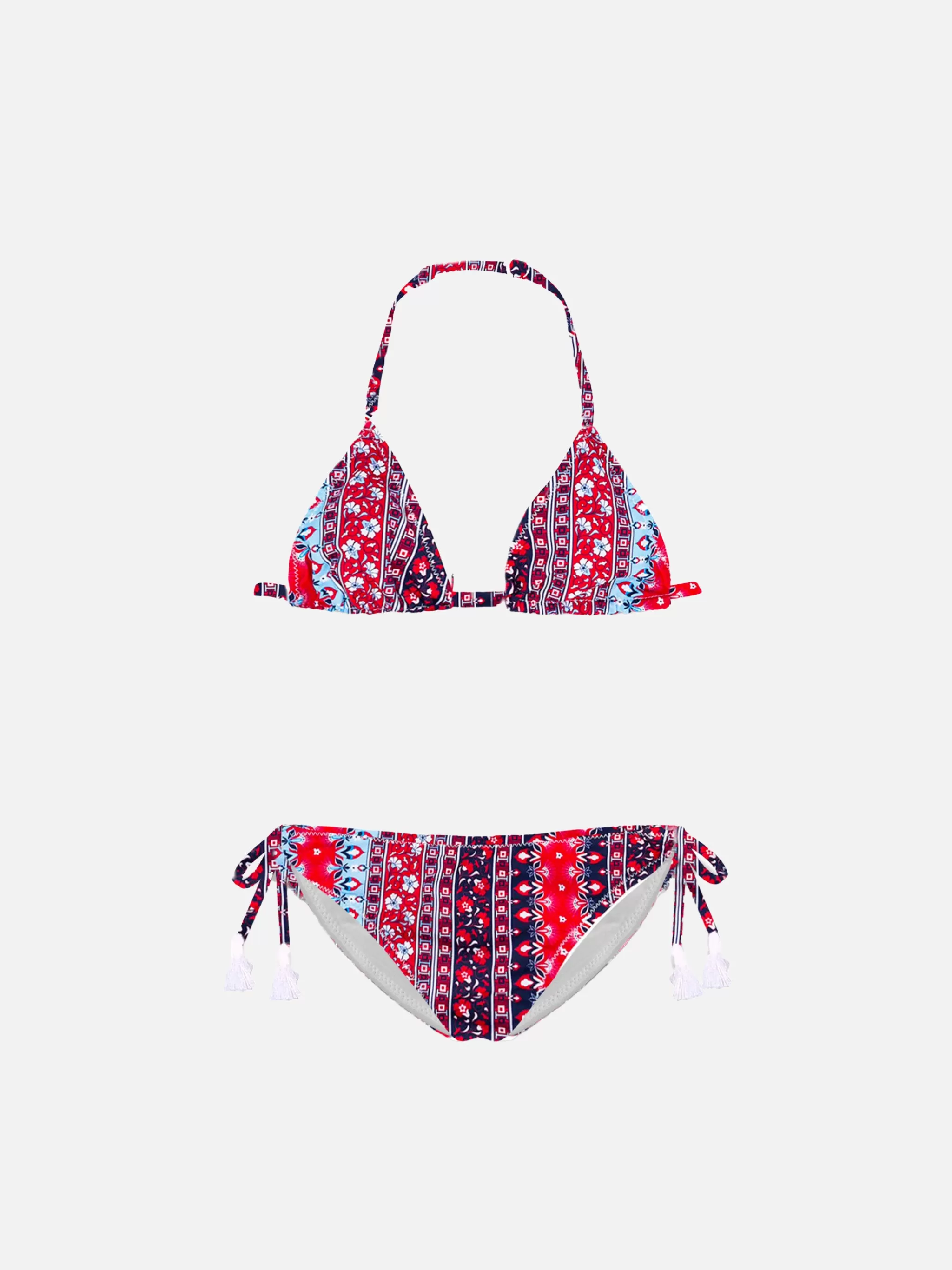 MC2 Saint Barth Red and blue gipsy print girl's bikini Online