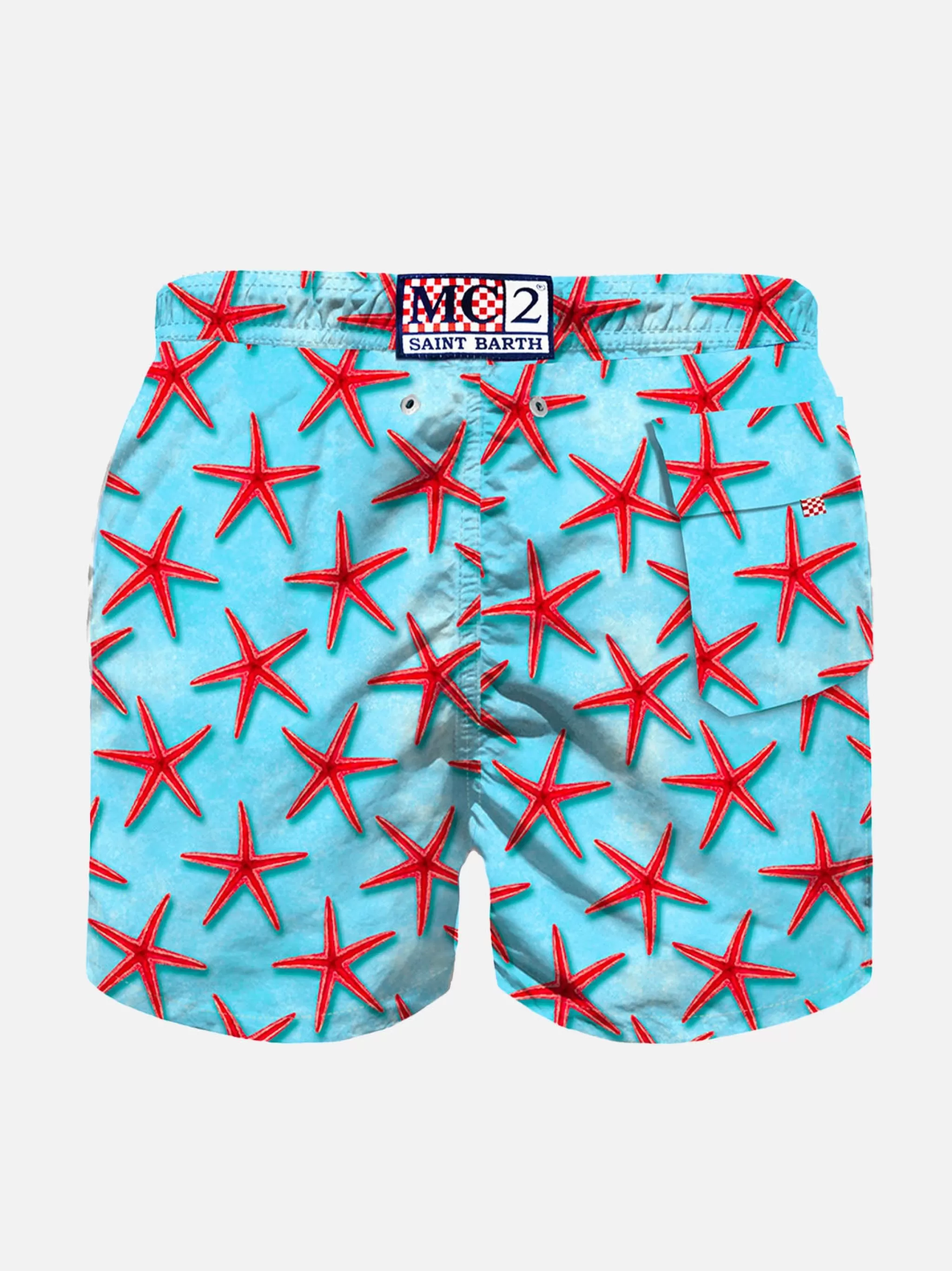 MC2 Saint Barth Red seastars boy's swim shorts Store