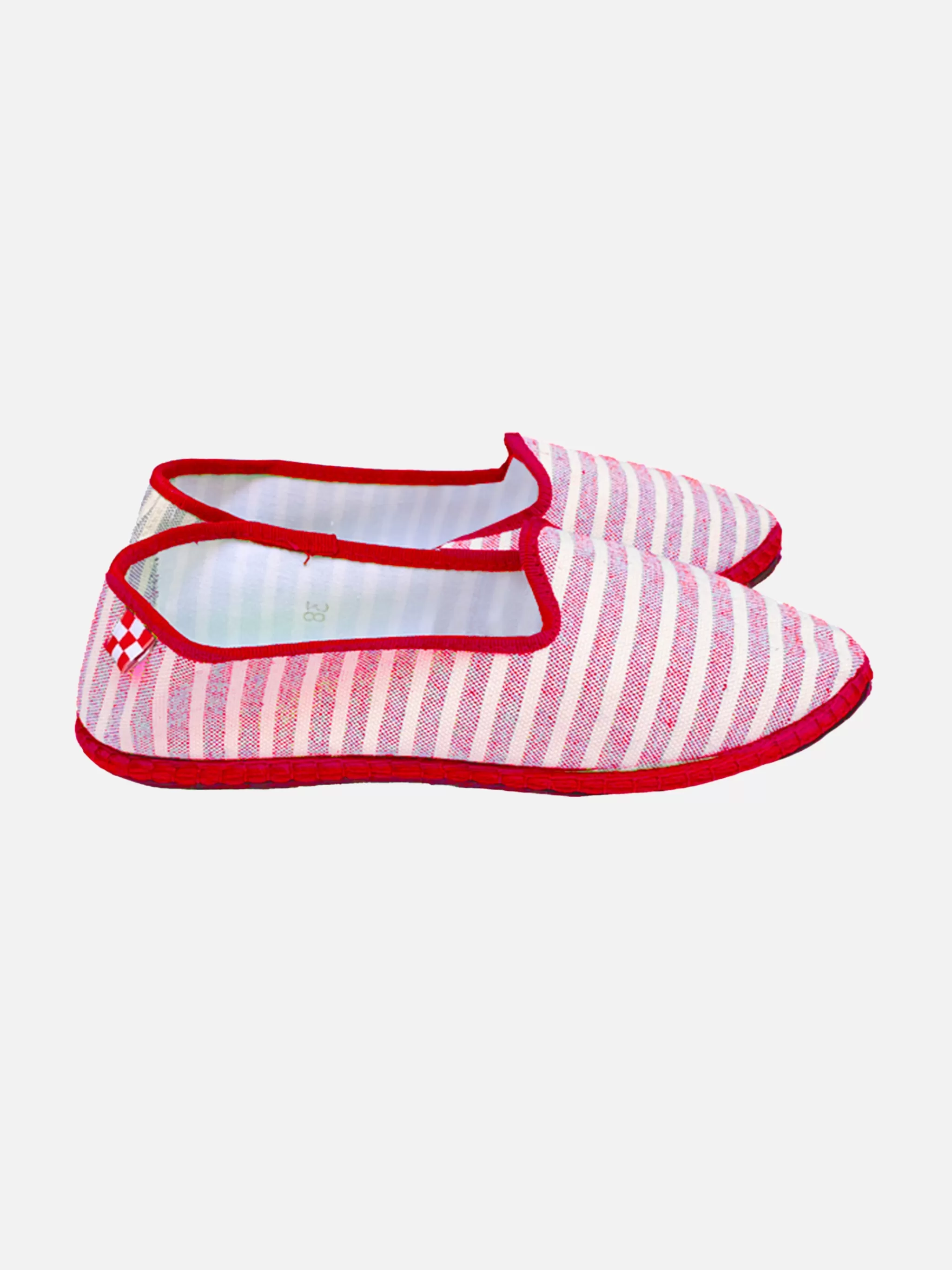 MC2 Saint Barth Red striped canvas slippers friulane Store