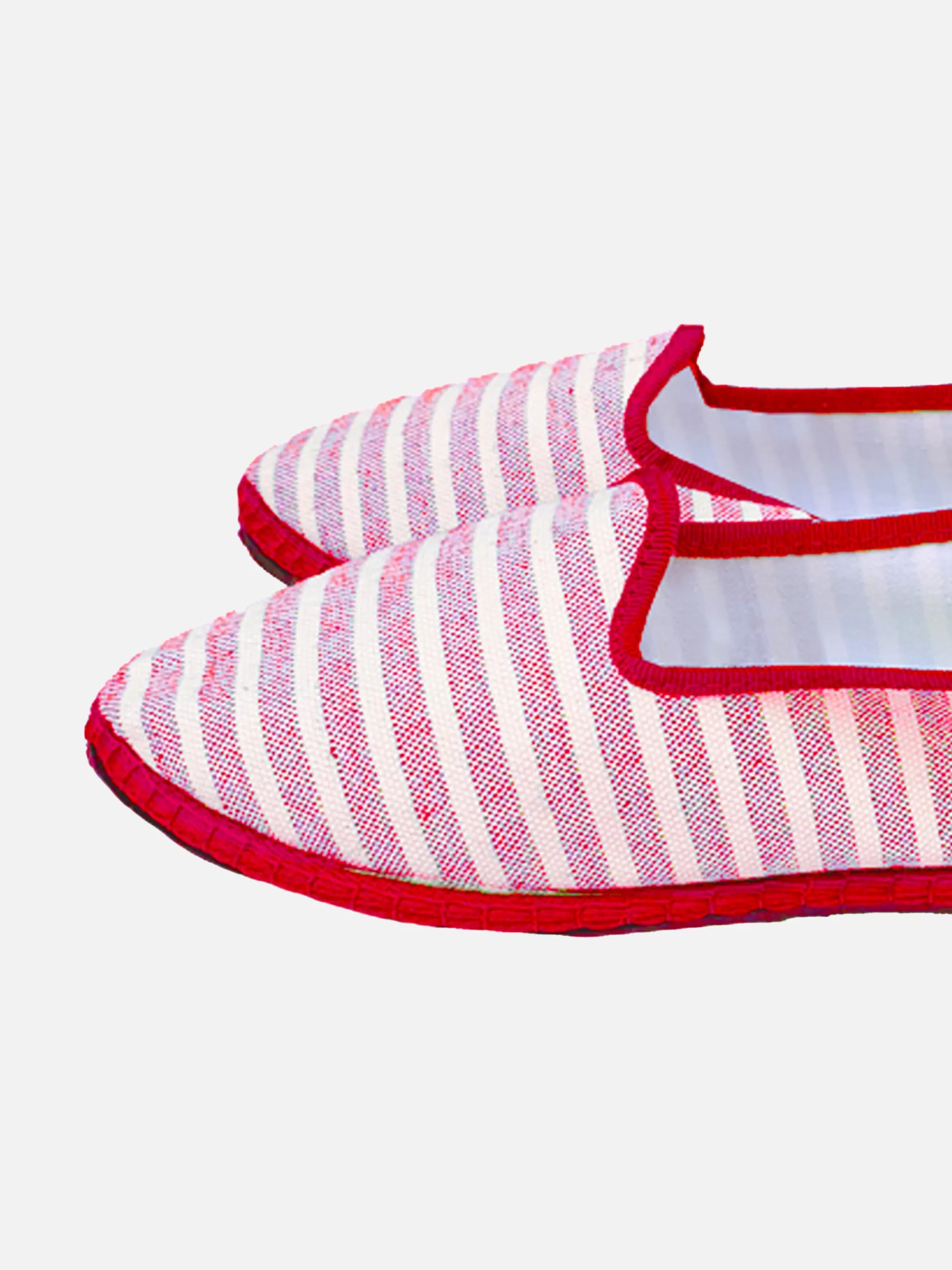 MC2 Saint Barth Red striped canvas slippers friulane Store