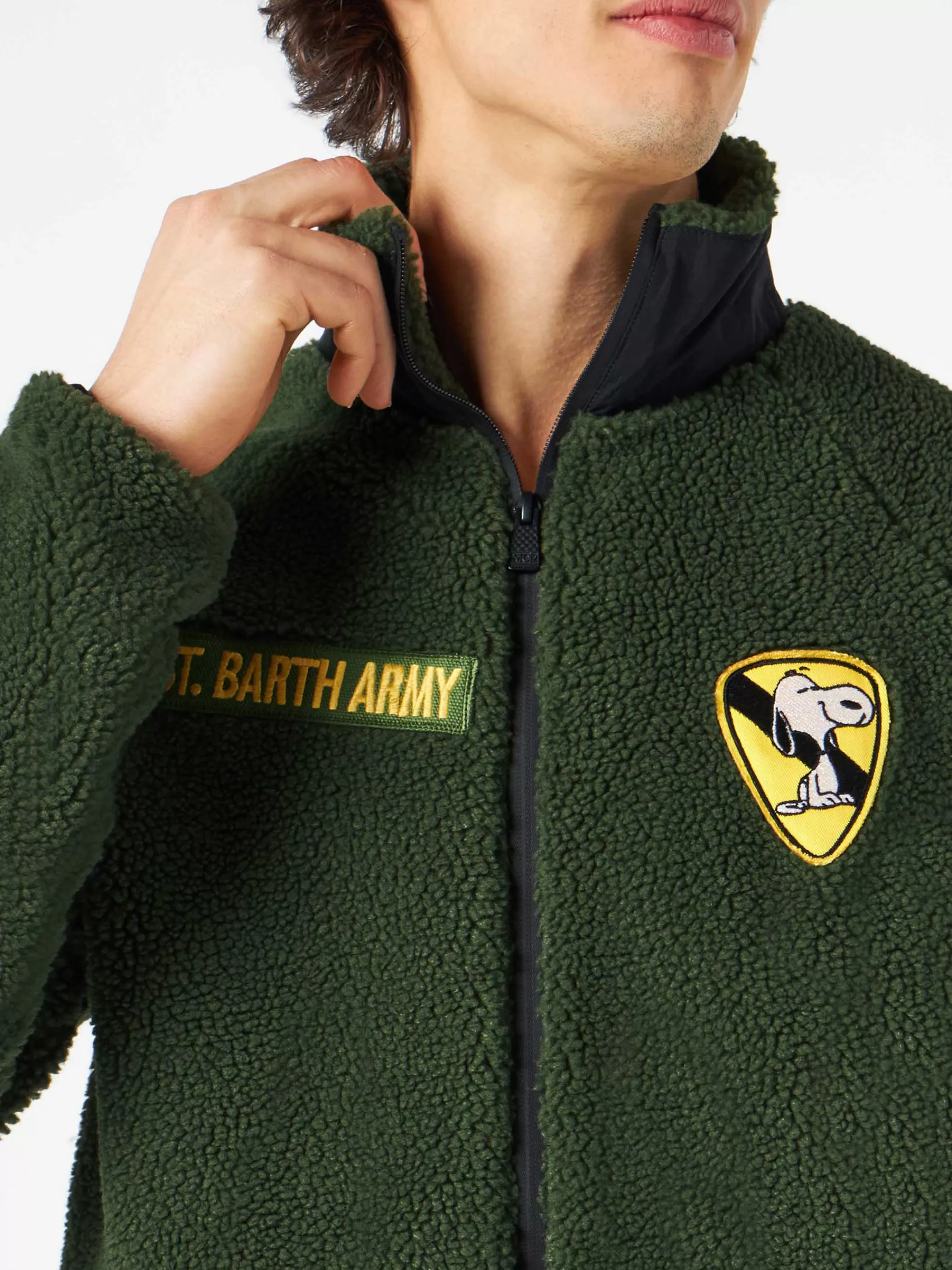 MC2 Saint Barth Sherpa jacket with Snoopy patch | Peanuts® Special Edition Best