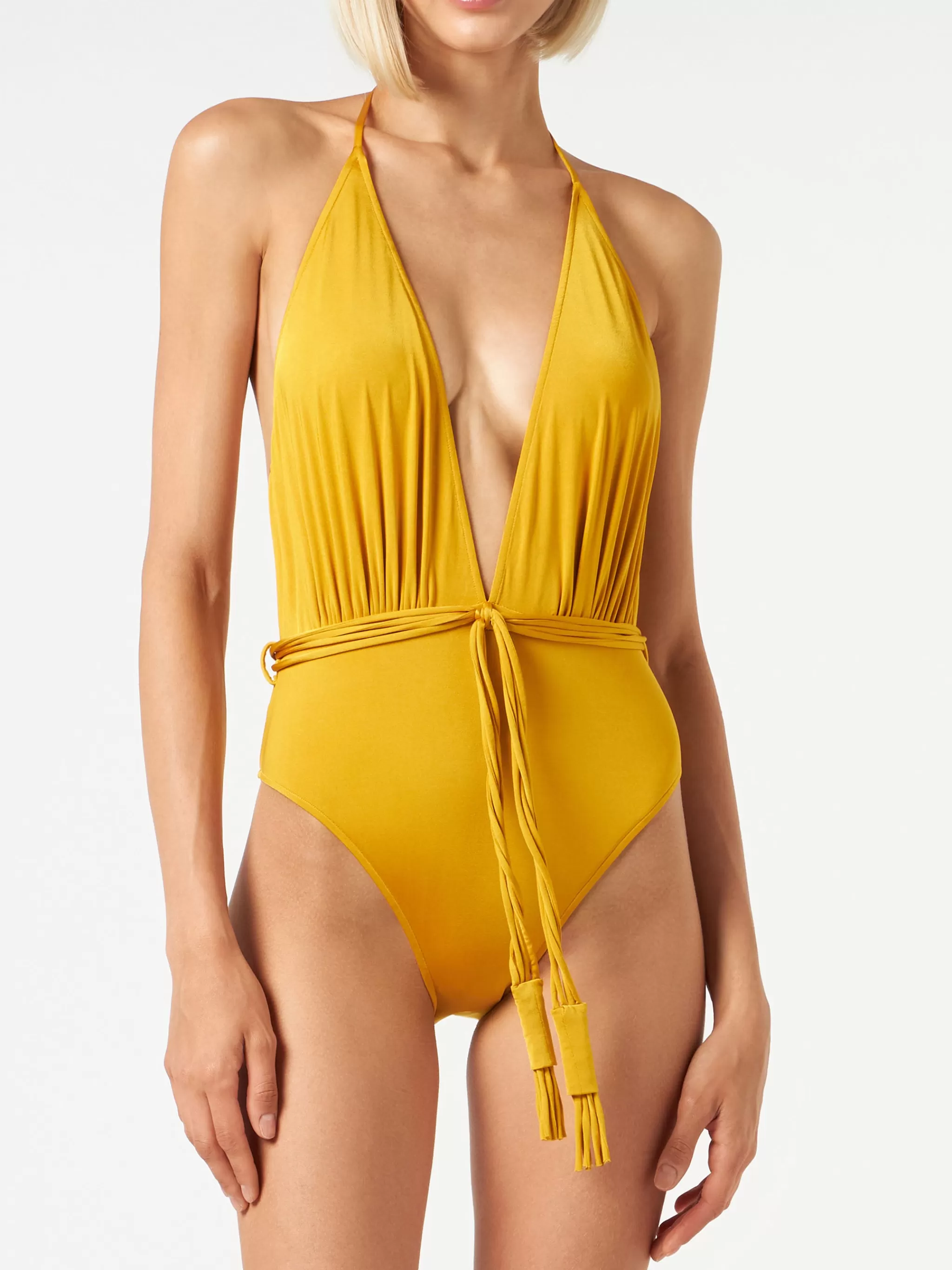 MC2 Saint Barth Shiny mustard one piece New