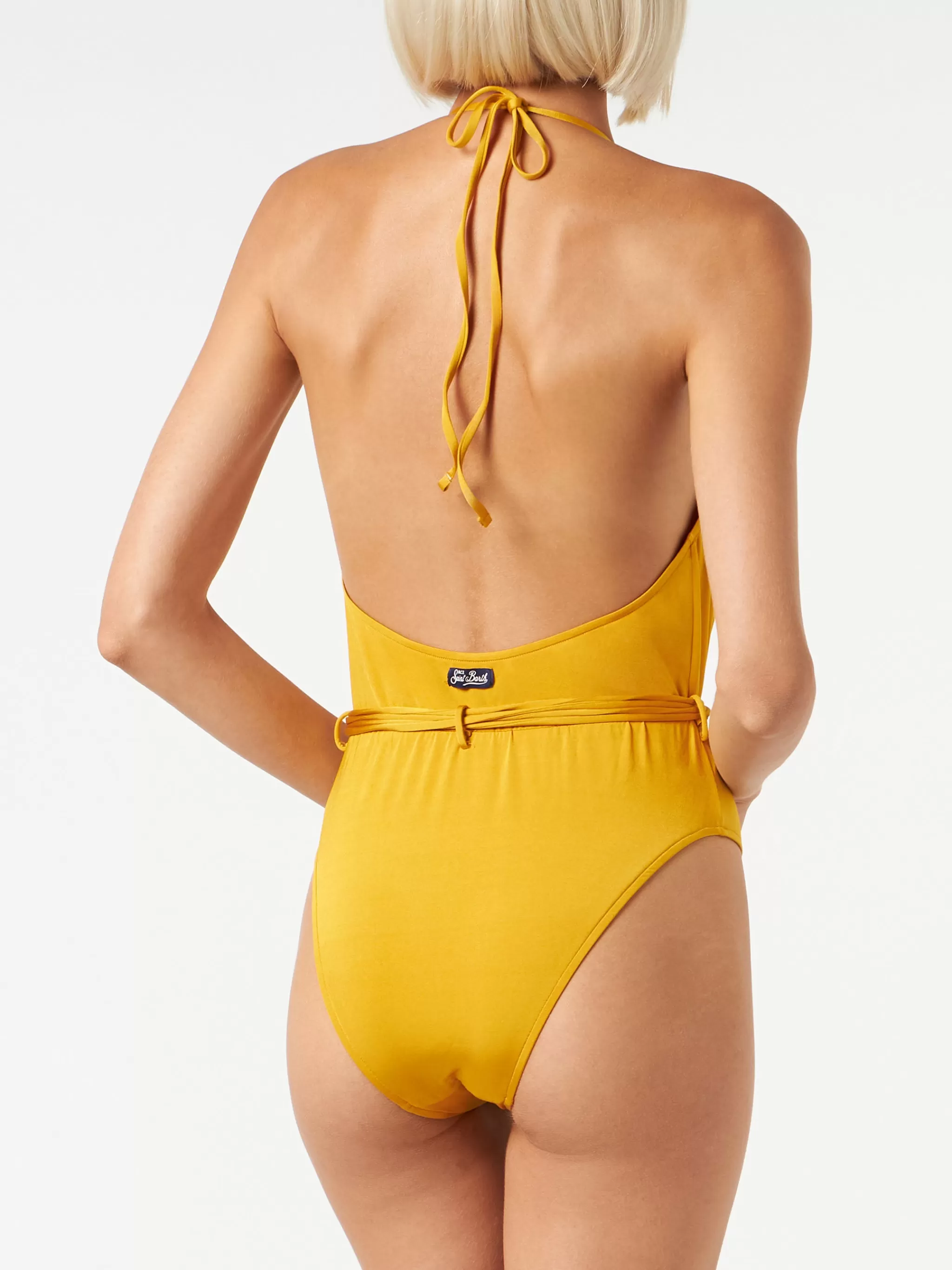 MC2 Saint Barth Shiny mustard one piece New