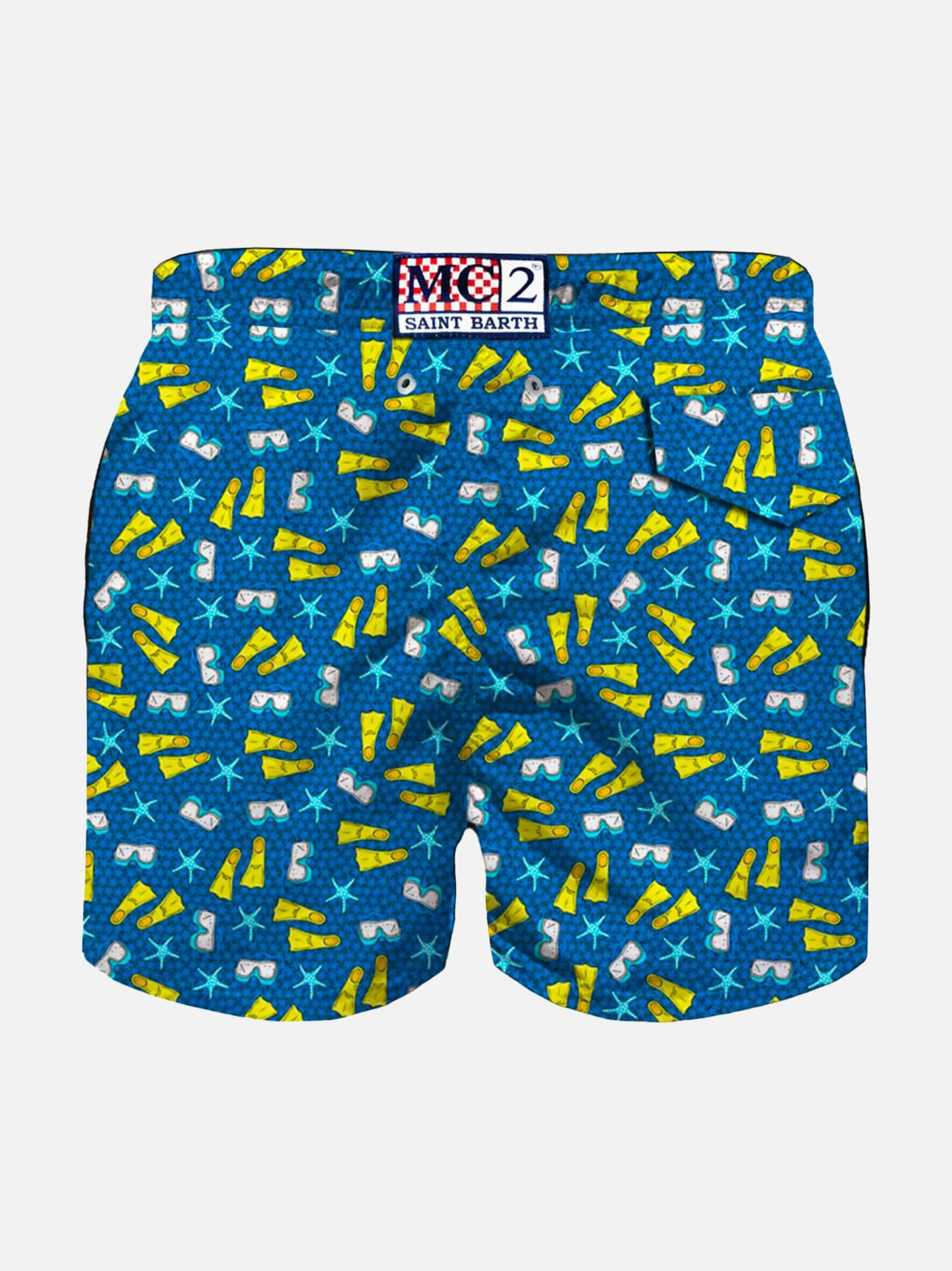 MC2 Saint Barth Snorkeling print light fabric boy swim shorts Cheap