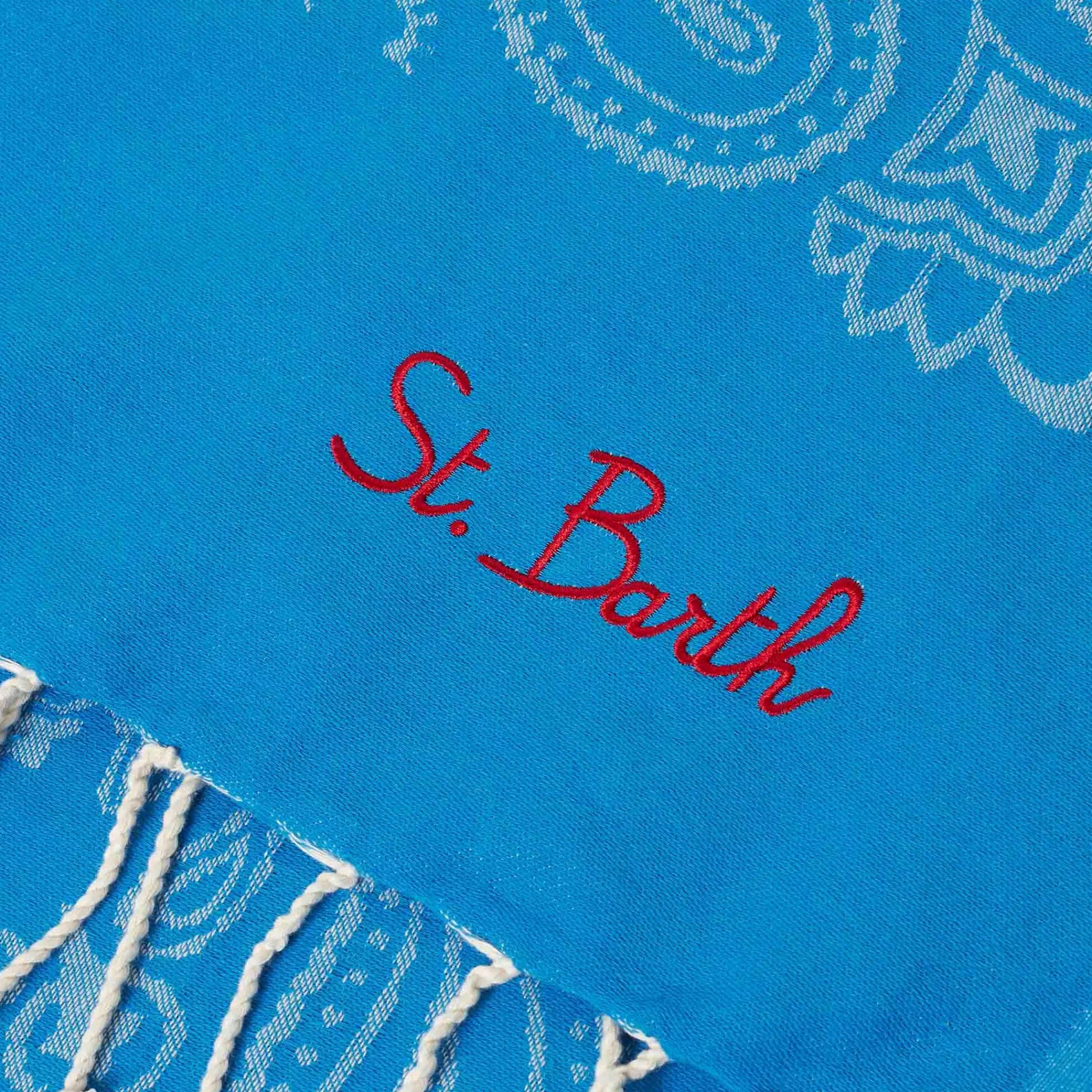 MC2 Saint Barth Soft jacquard bluette Fouta with bandanna print Fashion