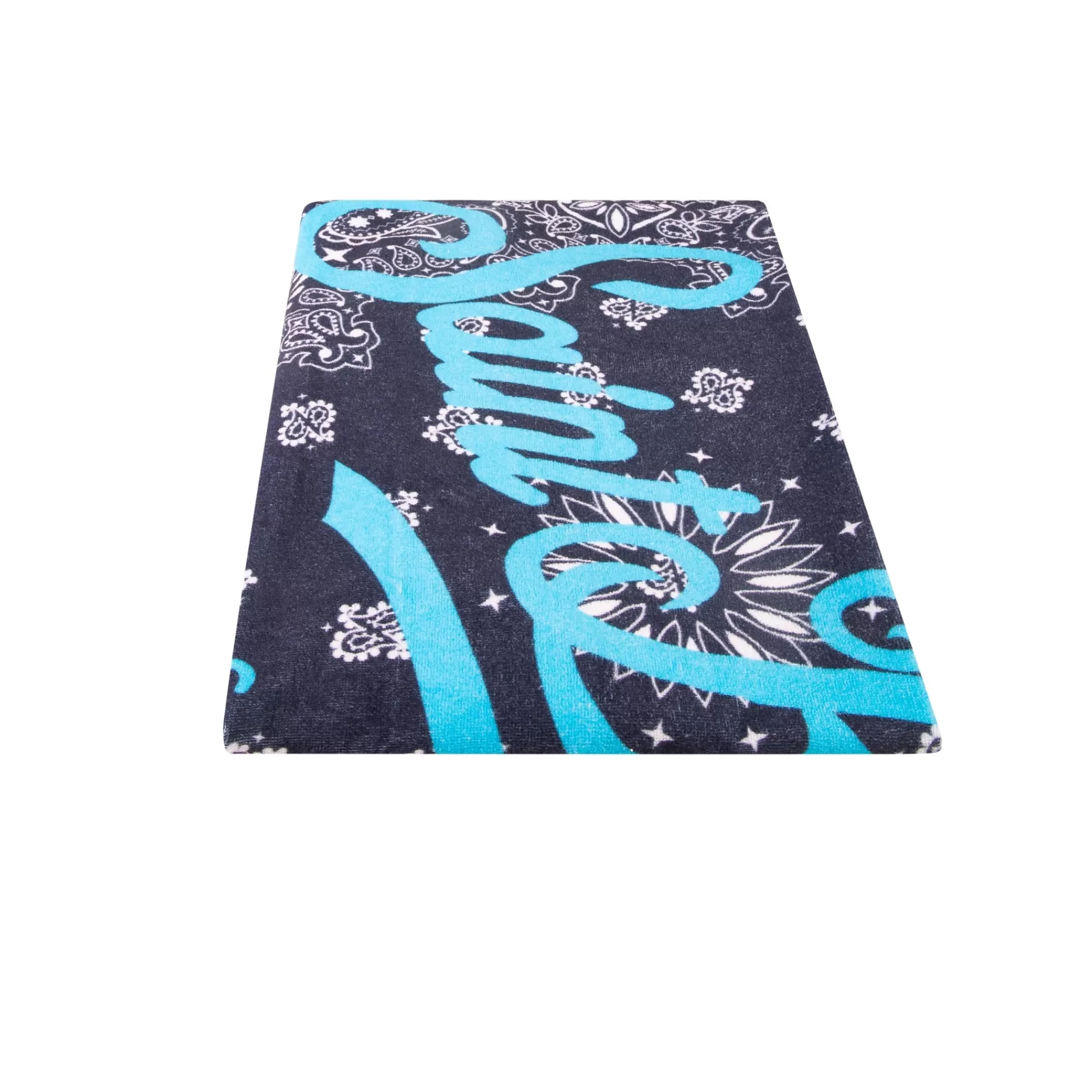 MC2 Saint Barth soft terry beach towel with blue bandanna print New