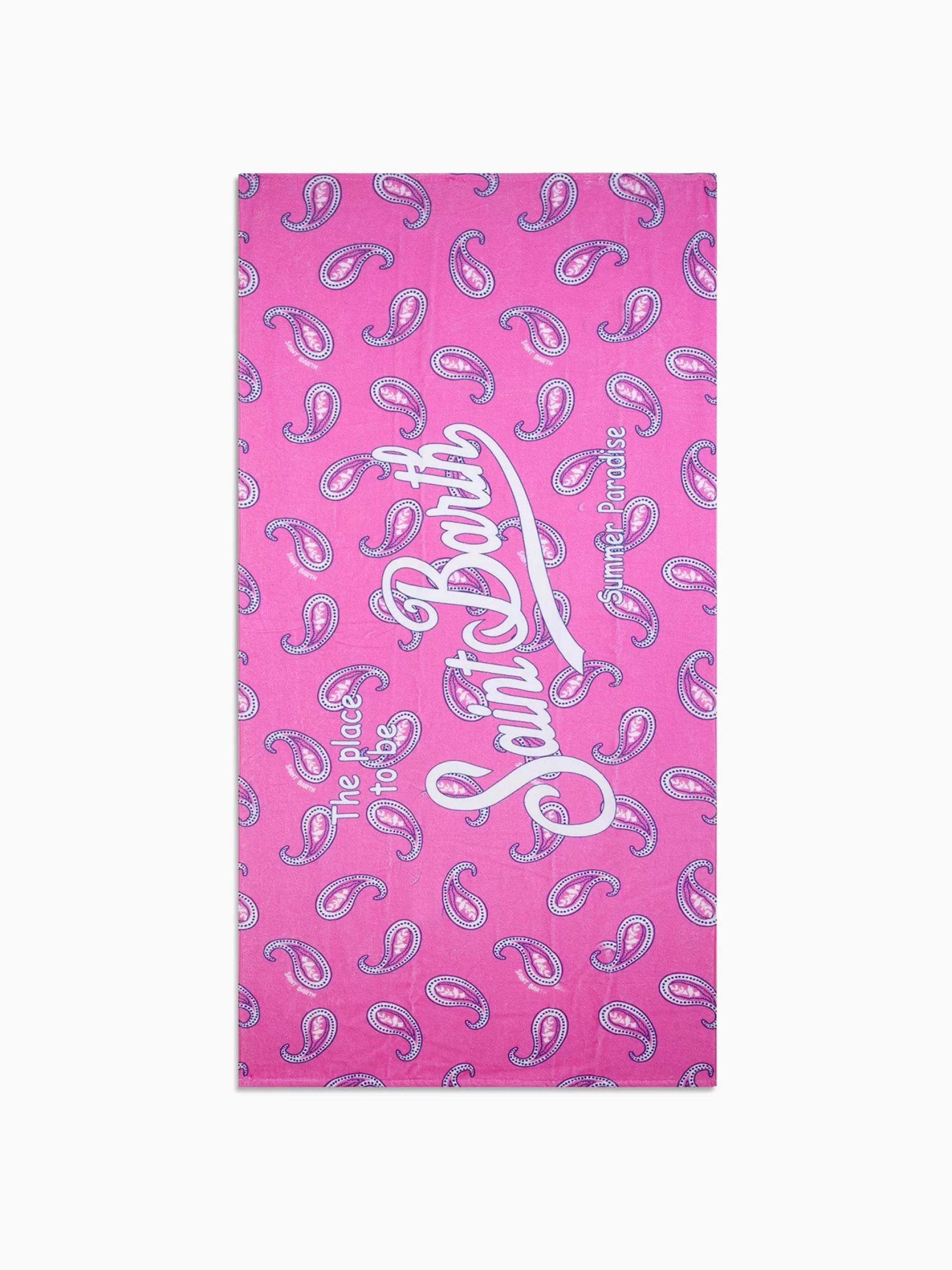 MC2 Saint Barth Soft terry beach towel with pink paisley print Cheap